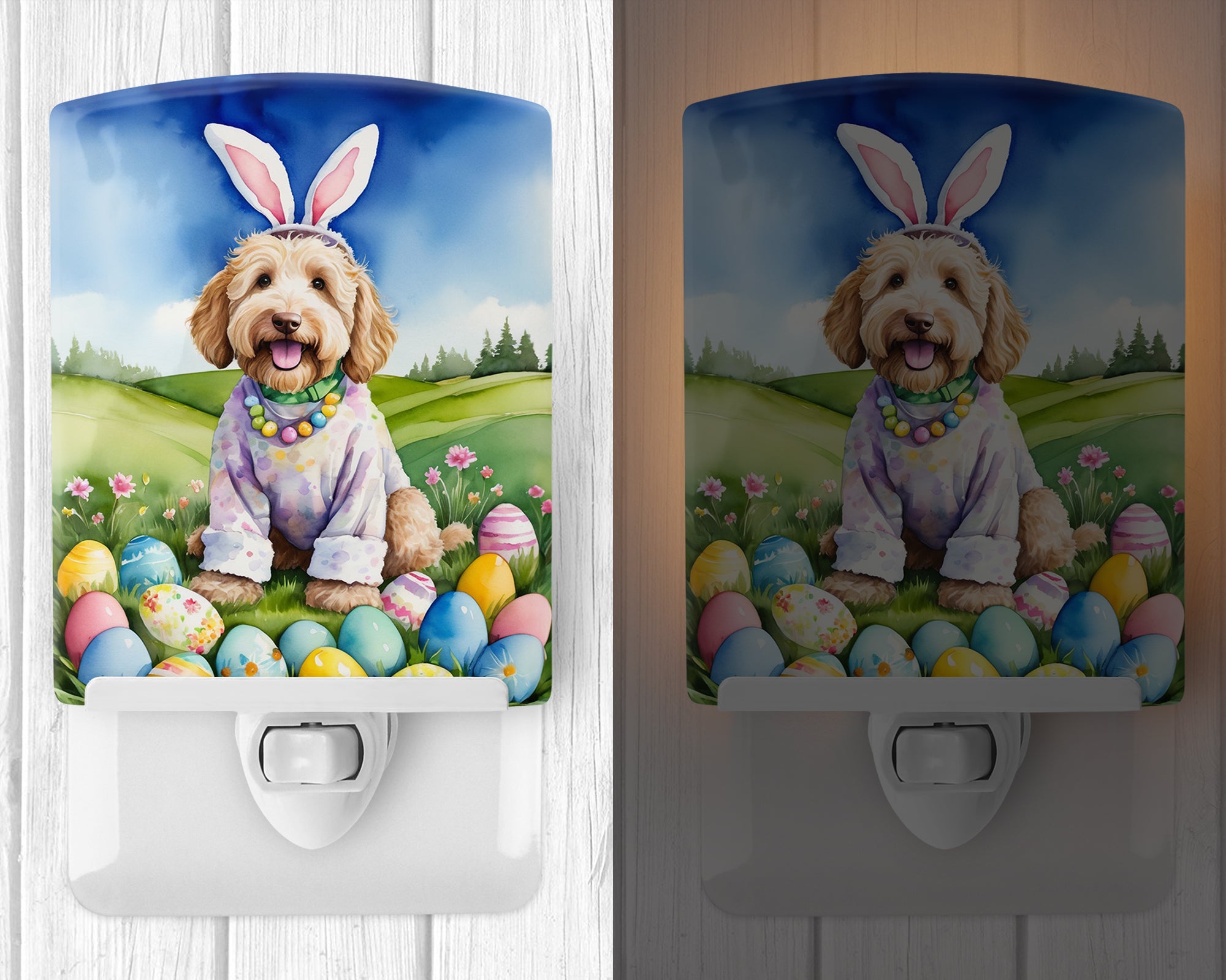 Buy this Labradoodle Easter Egg Hunt Ceramic Night Light