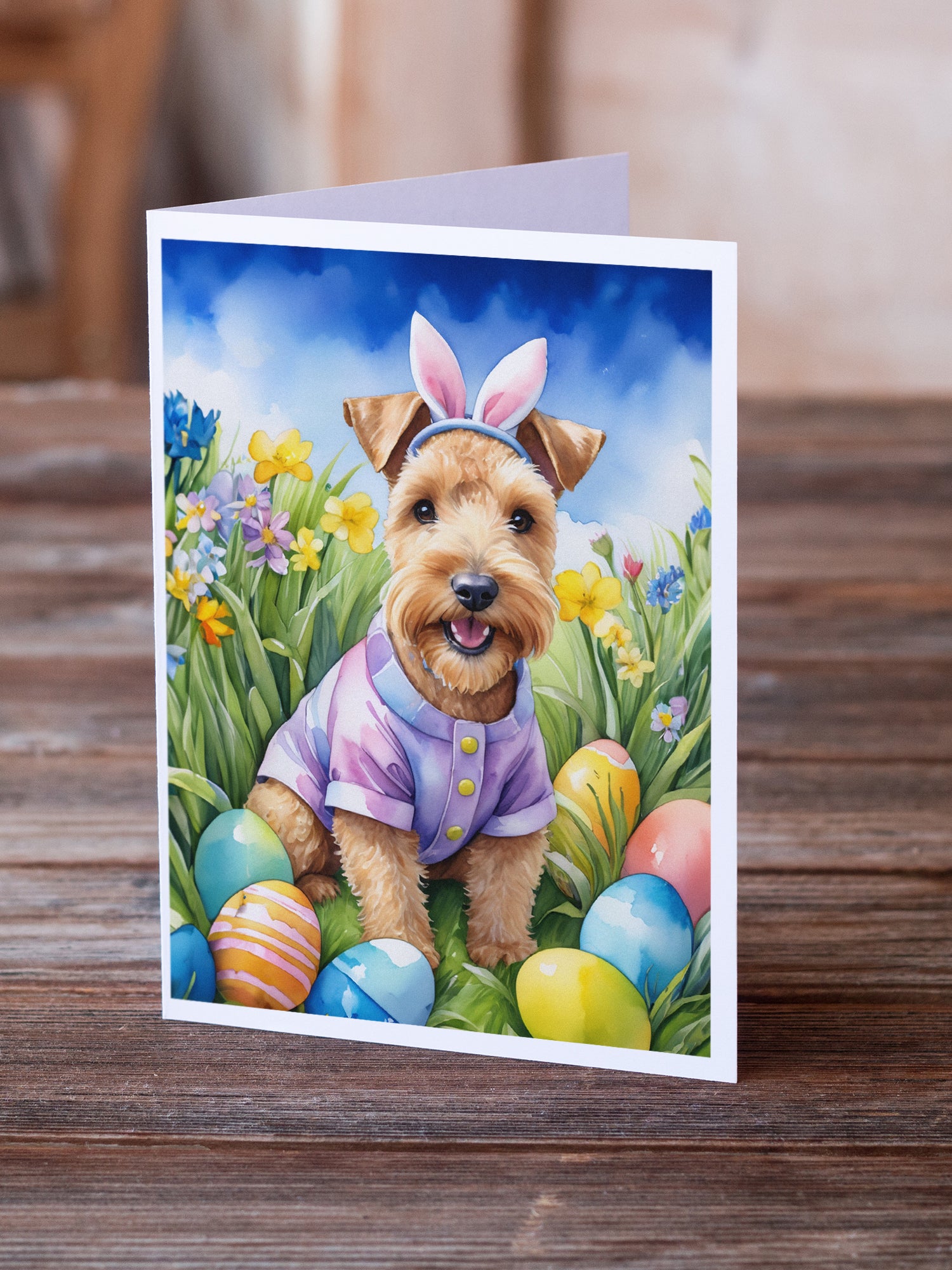Buy this Lakeland Terrier Easter Egg Hunt Greeting Cards Pack of 8