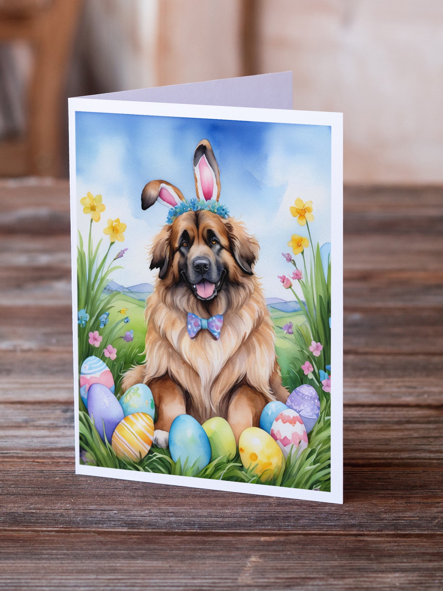 Leonberger Easter Egg Hunt Greeting Cards Pack of 8
