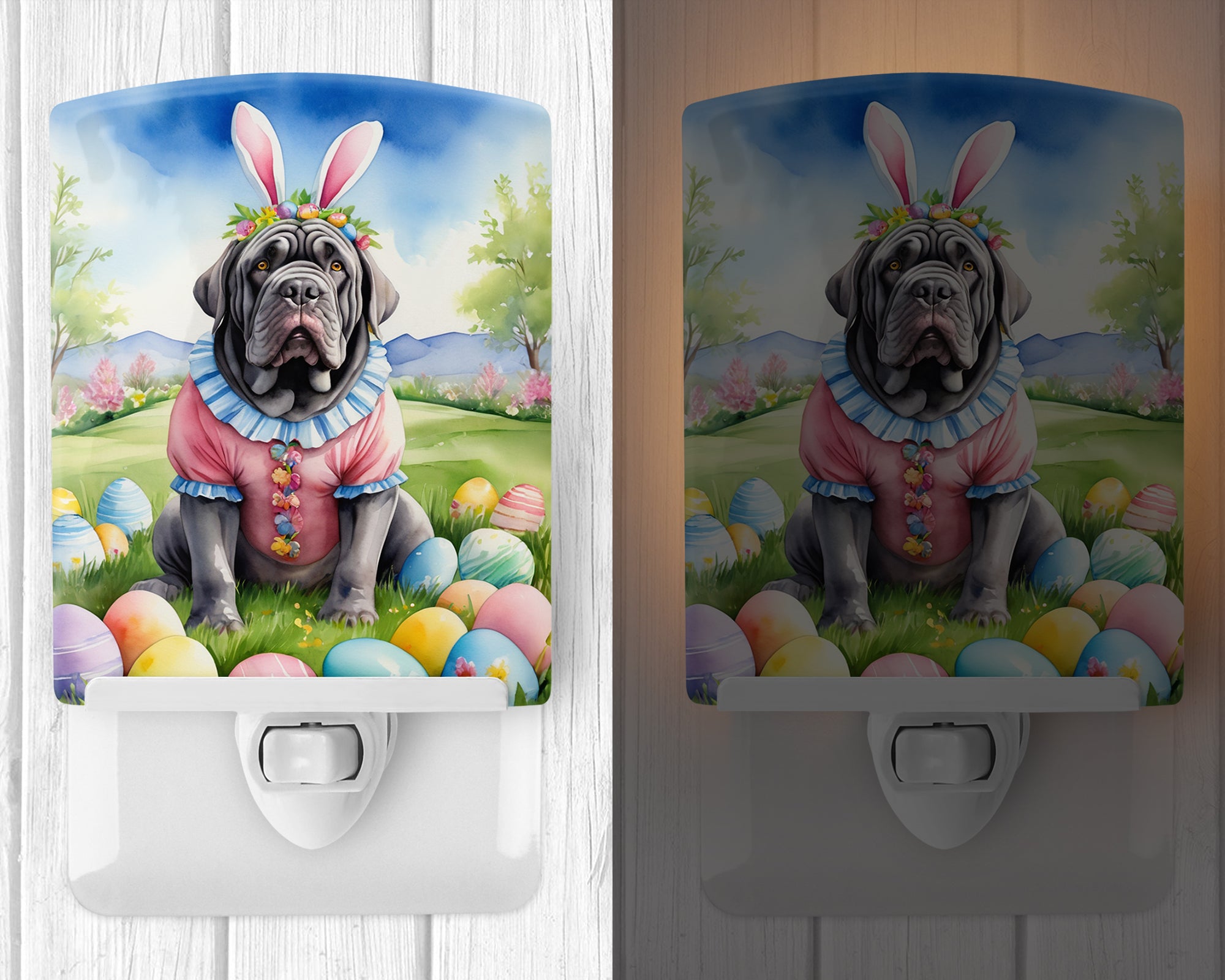 Buy this Neapolitan Mastiff Easter Egg Hunt Ceramic Night Light