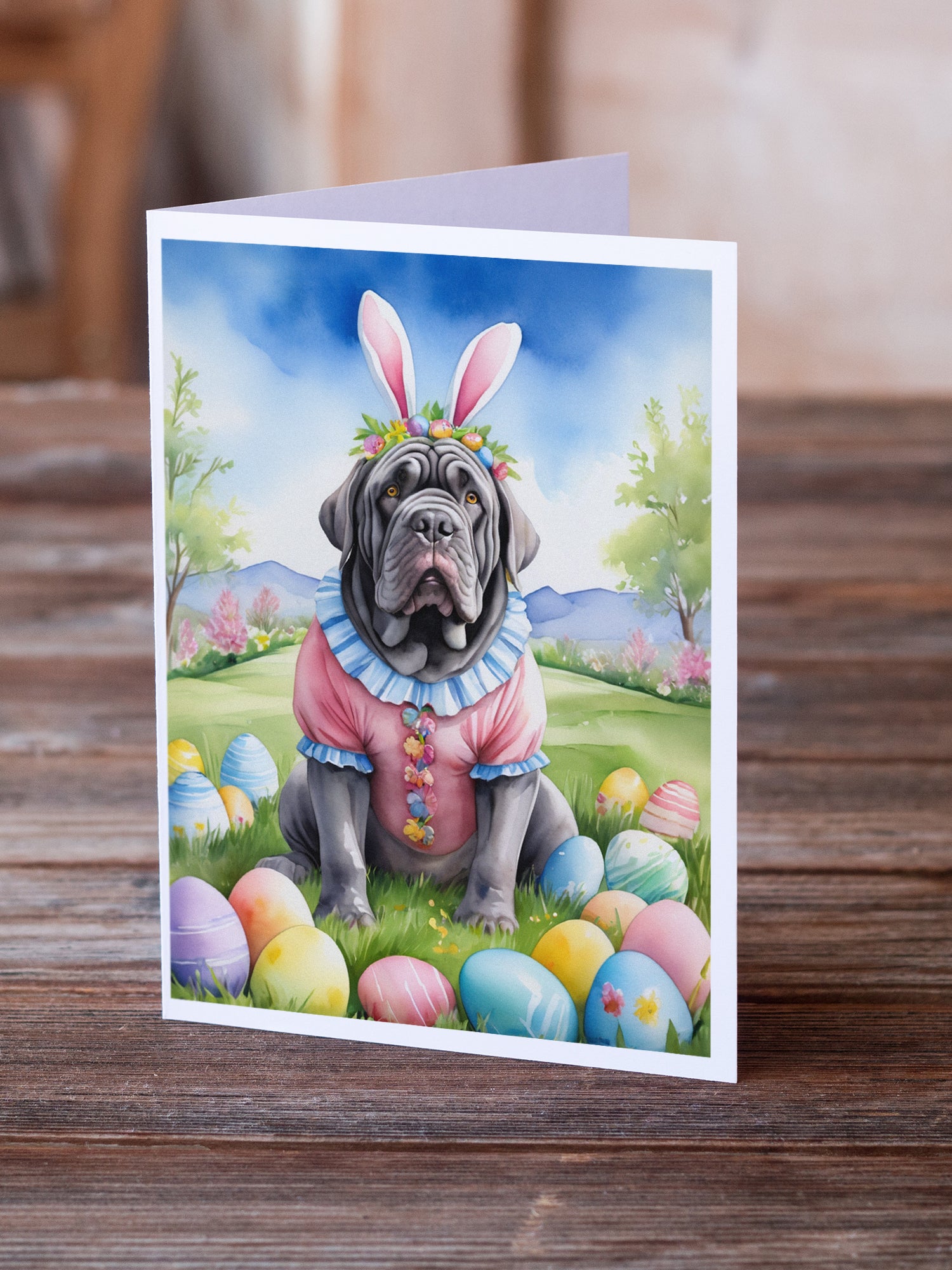 Buy this Neapolitan Mastiff Easter Egg Hunt Greeting Cards Pack of 8