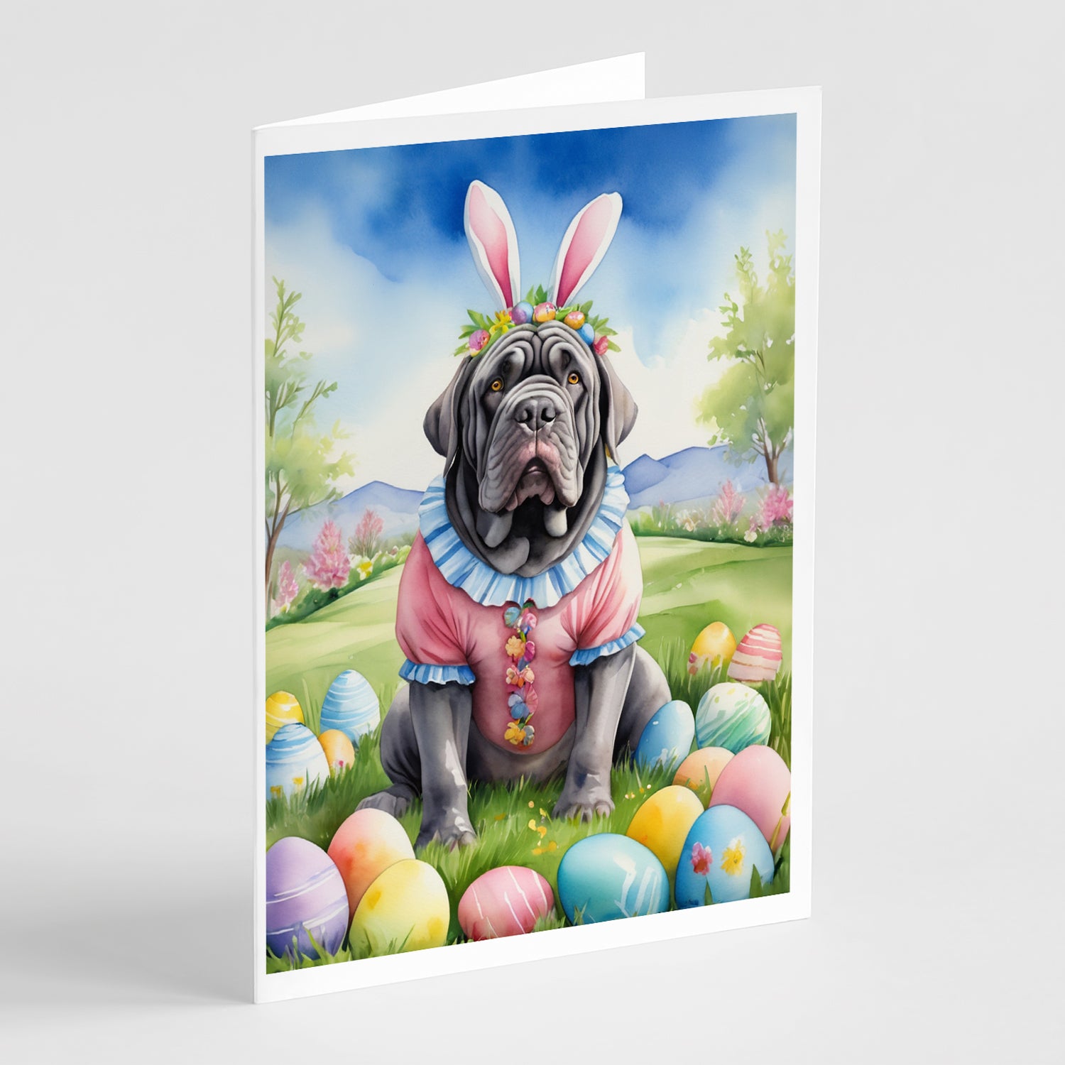 Buy this Neapolitan Mastiff Easter Egg Hunt Greeting Cards Pack of 8
