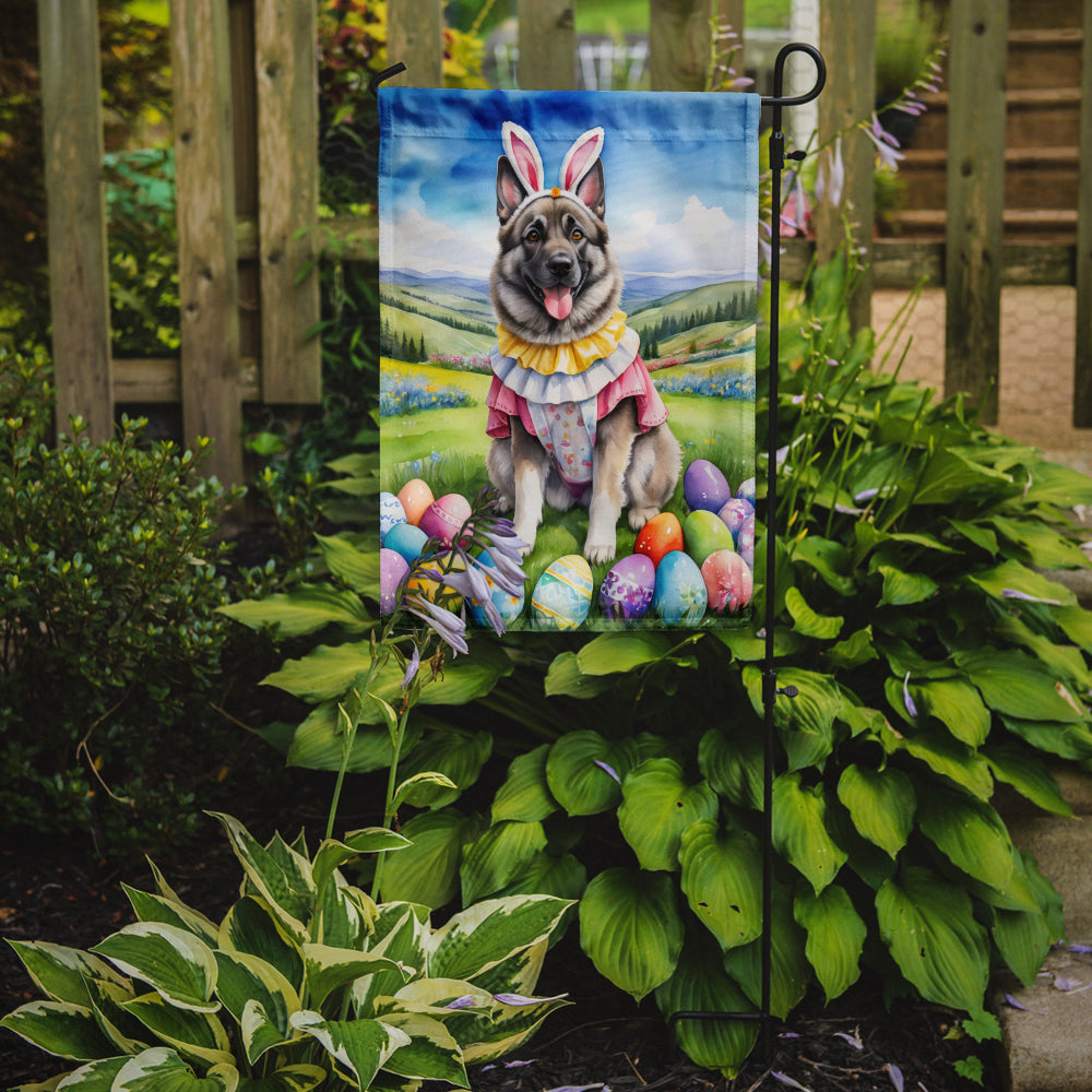 Buy this Norwegian Elkhound Easter Egg Hunt Garden Flag