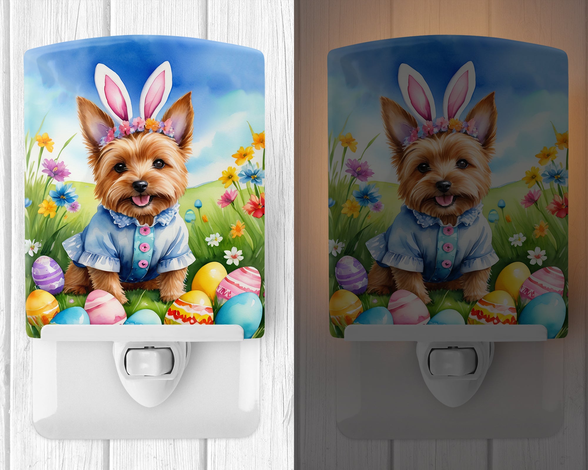 Buy this Norwich Terrier Easter Egg Hunt Ceramic Night Light