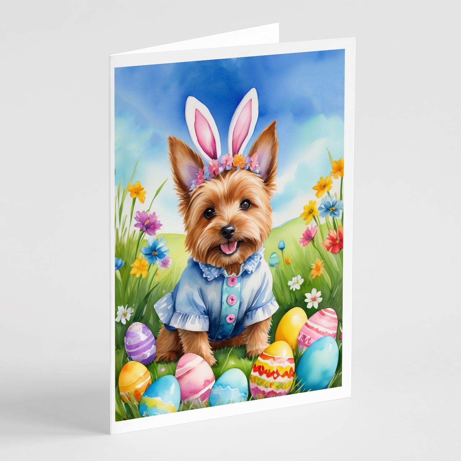 Buy this Norwich Terrier Easter Egg Hunt Greeting Cards Pack of 8