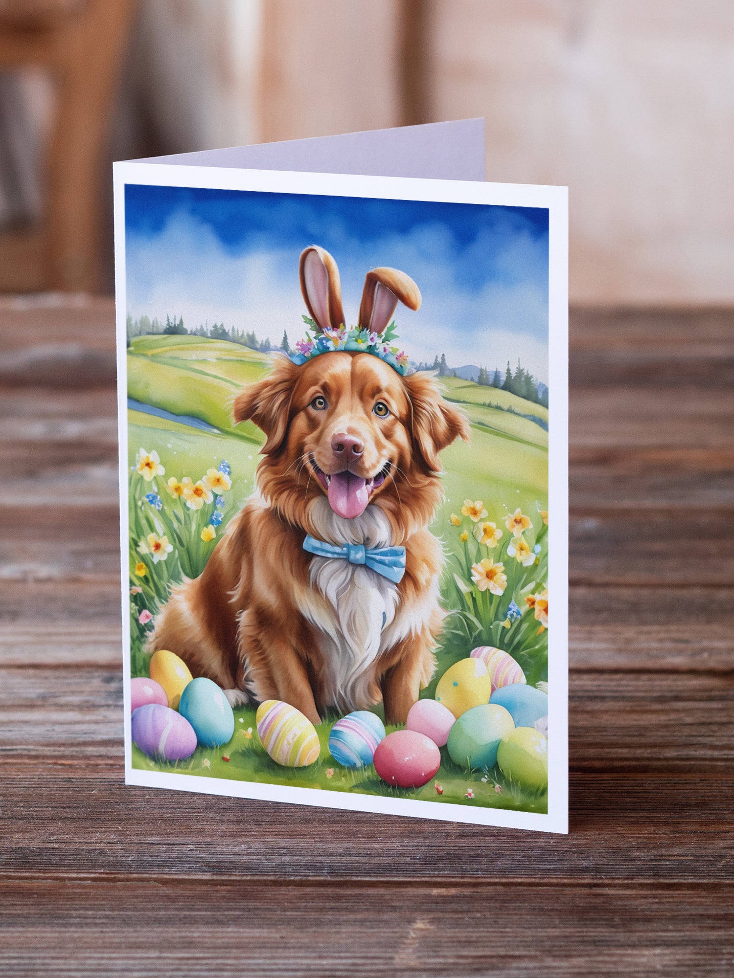 Buy this Nova Scotia Duck Tolling Retriever Easter Egg Hunt Greeting Cards Pack of 8