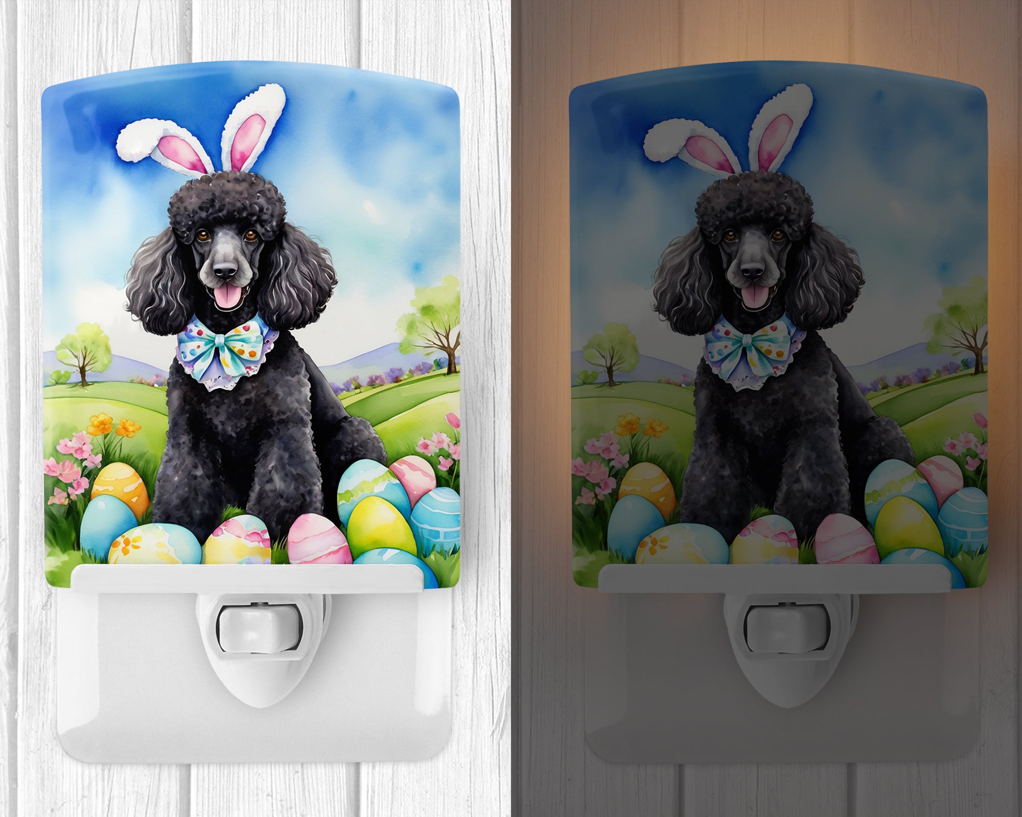 Buy this Black Poodle Easter Egg Hunt Ceramic Night Light