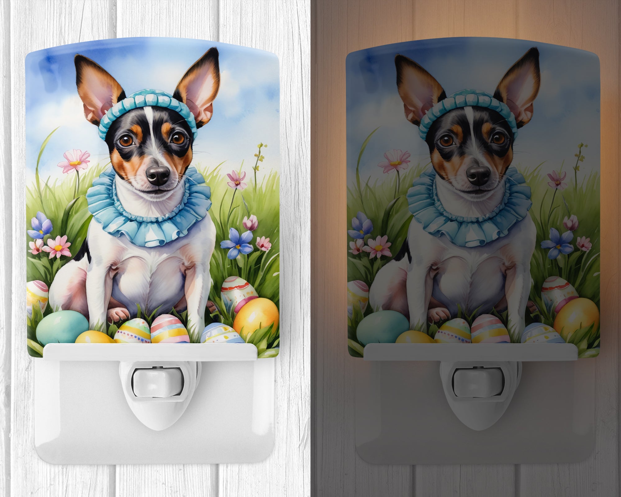 Buy this Rat Terrier Easter Egg Hunt Ceramic Night Light