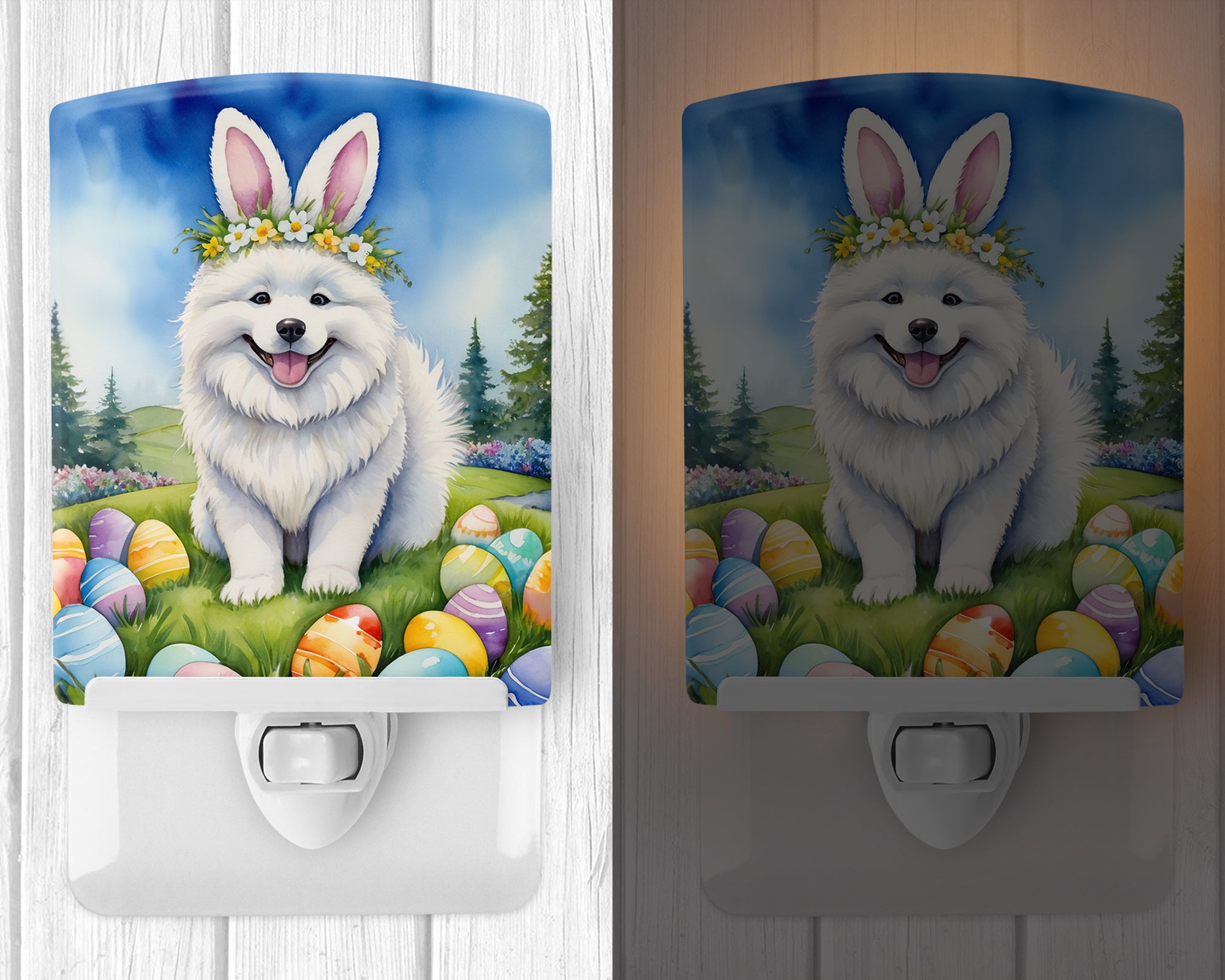 Buy this Samoyed Easter Egg Hunt Ceramic Night Light