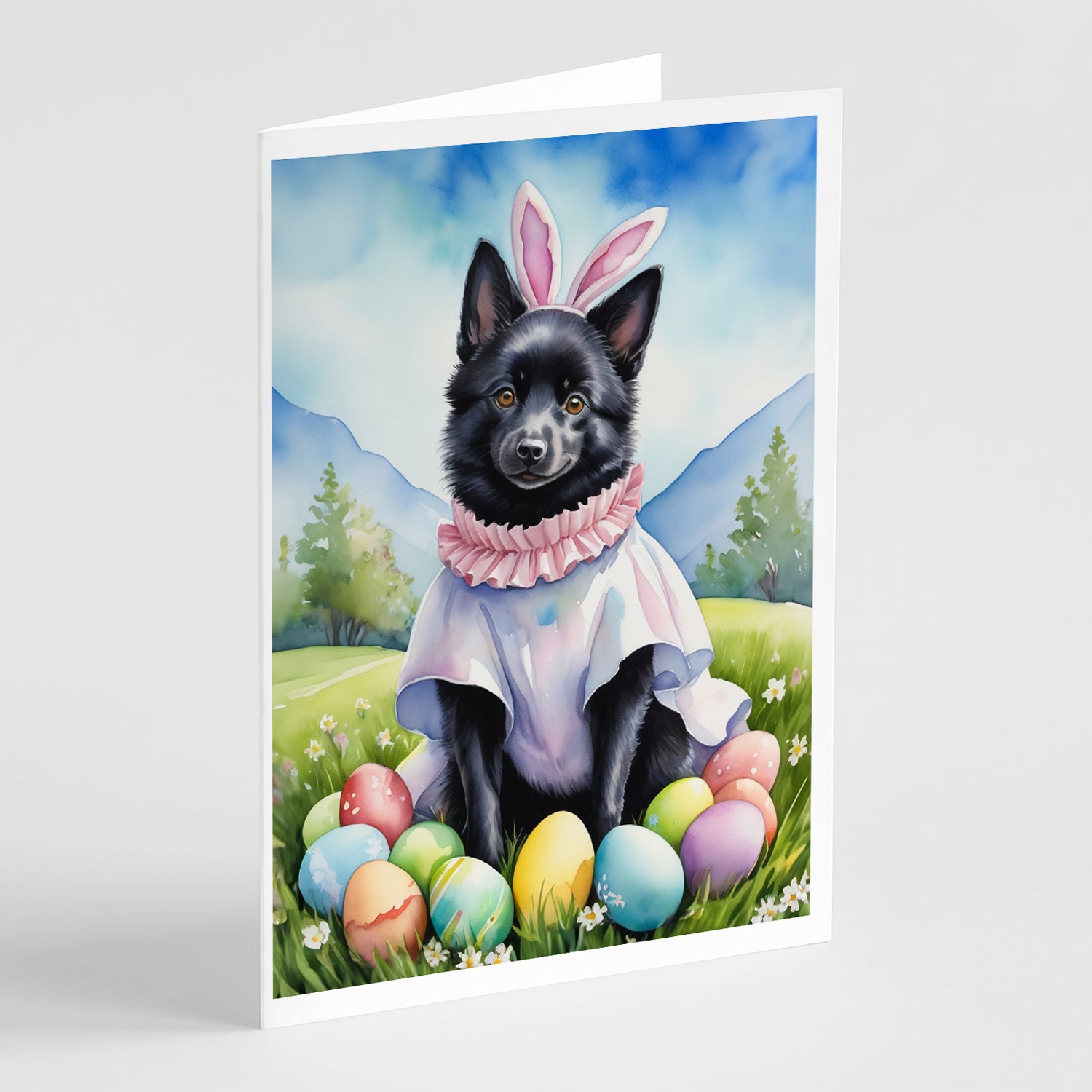 Buy this Schipperke Easter Egg Hunt Greeting Cards Pack of 8