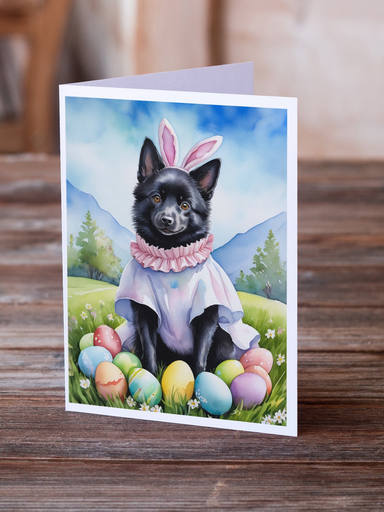 Buy this Schipperke Easter Egg Hunt Greeting Cards Pack of 8