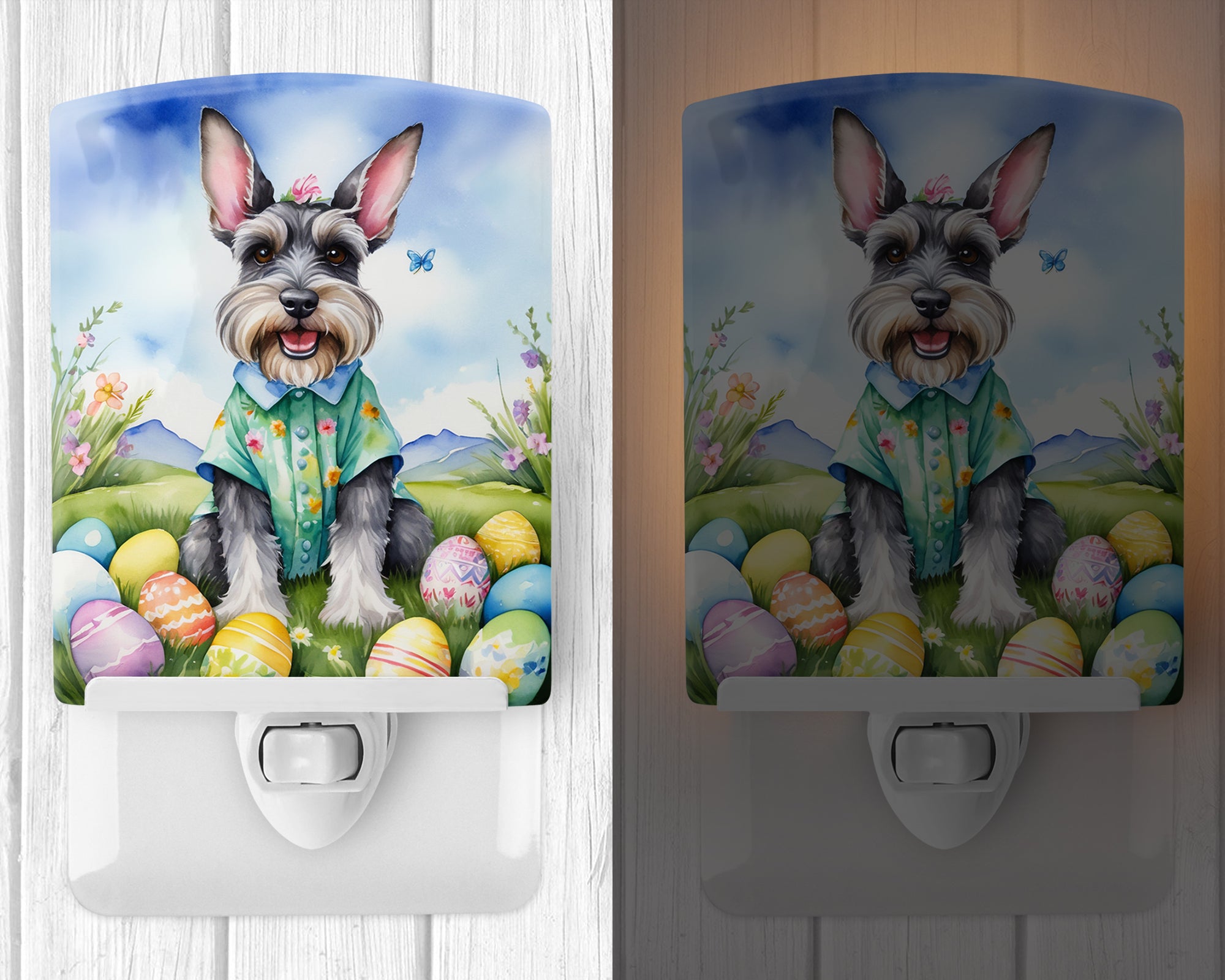 Buy this Schnauzer Easter Egg Hunt Ceramic Night Light