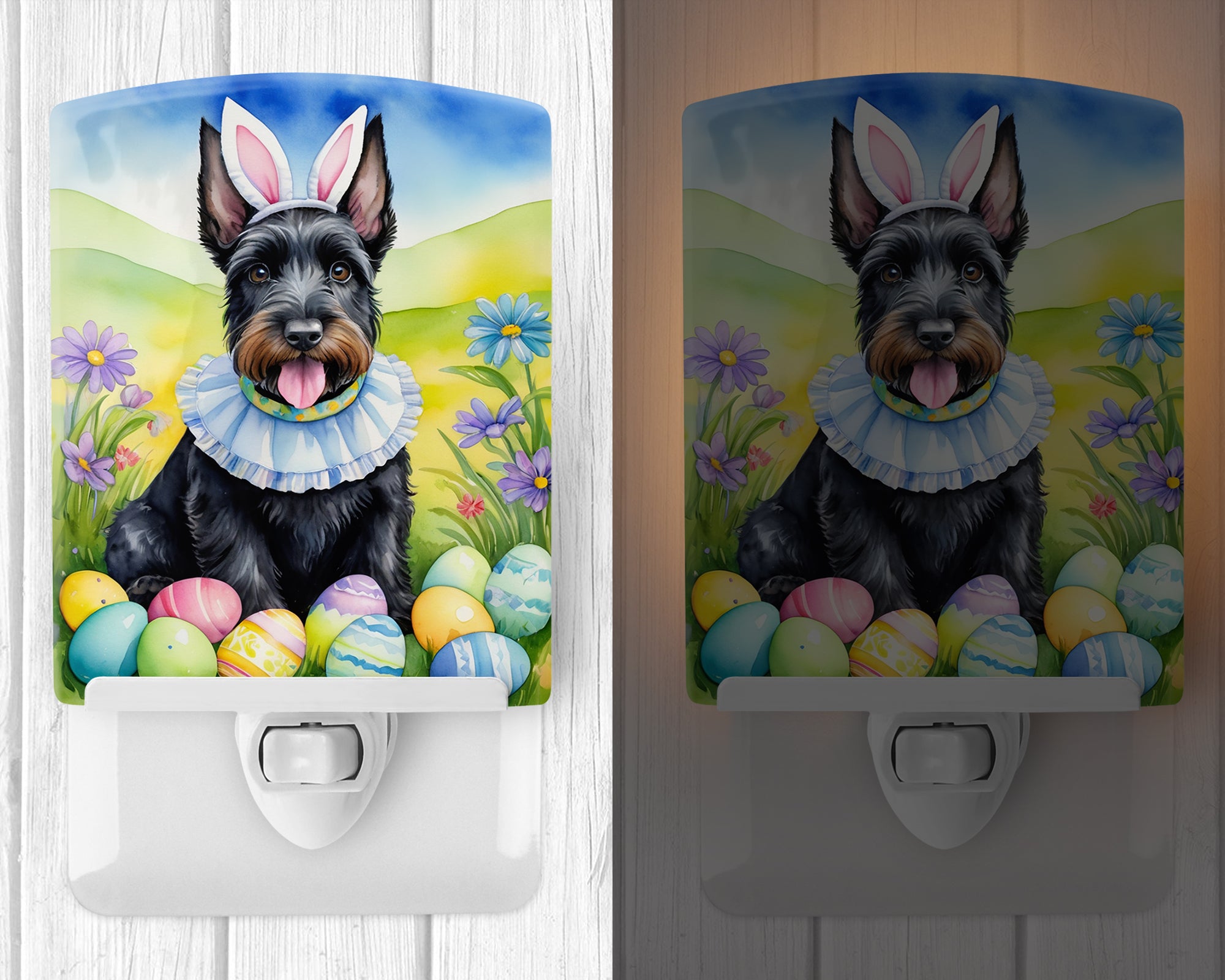 Scottish Terrier Easter Egg Hunt Ceramic Night Light