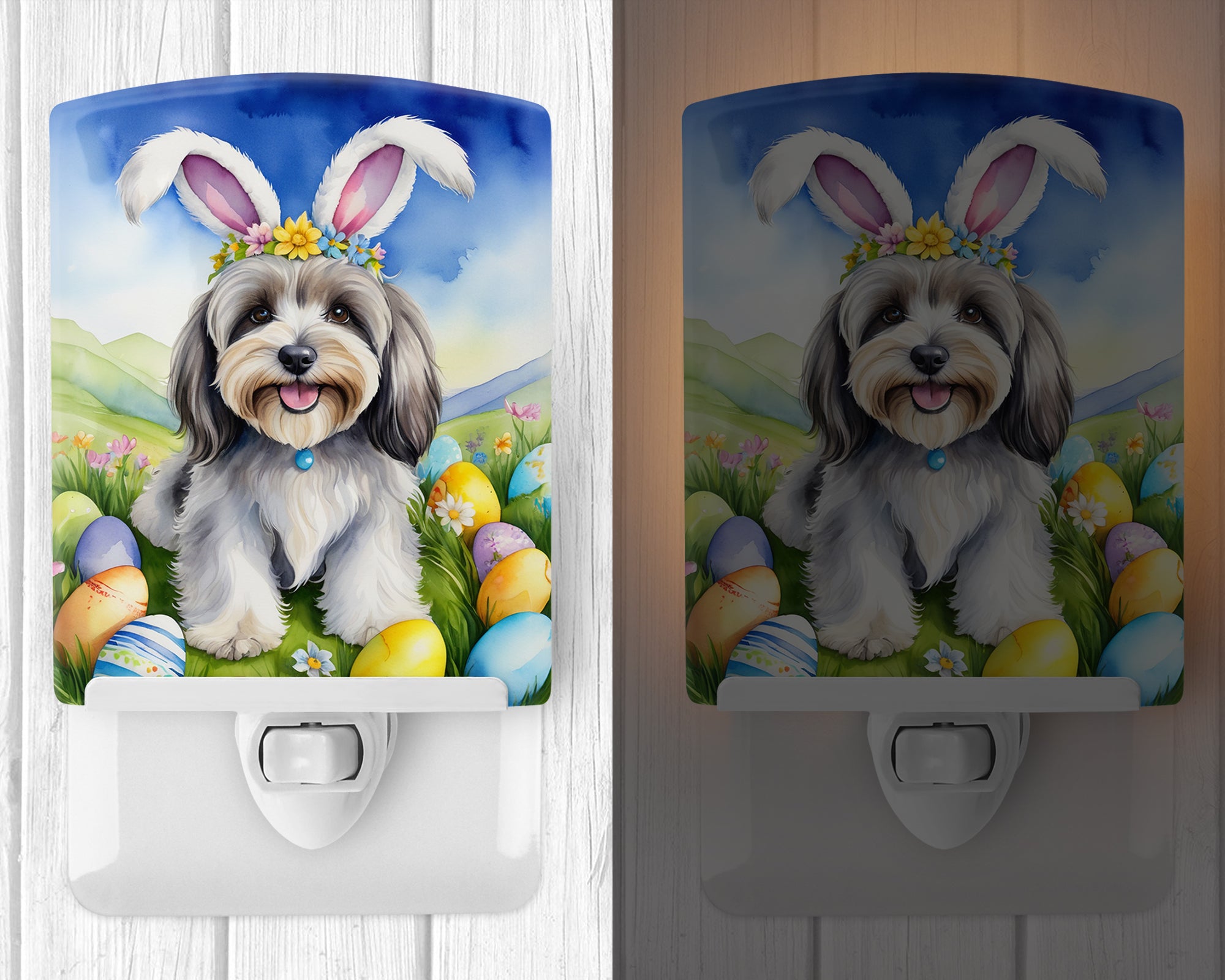 Buy this Tibetan Terrier Easter Egg Hunt Ceramic Night Light