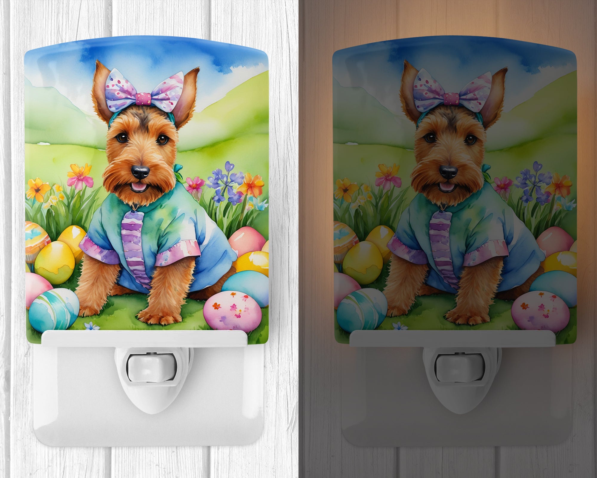 Buy this Welsh Terrier Easter Egg Hunt Ceramic Night Light