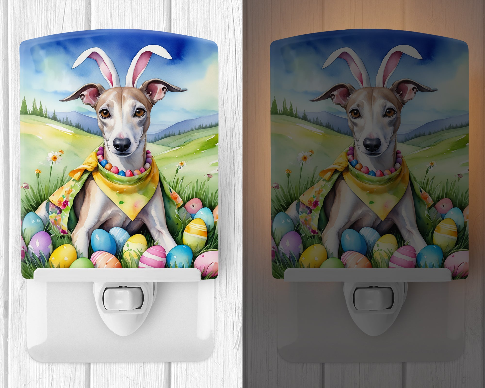Buy this Whippet Easter Egg Hunt Ceramic Night Light