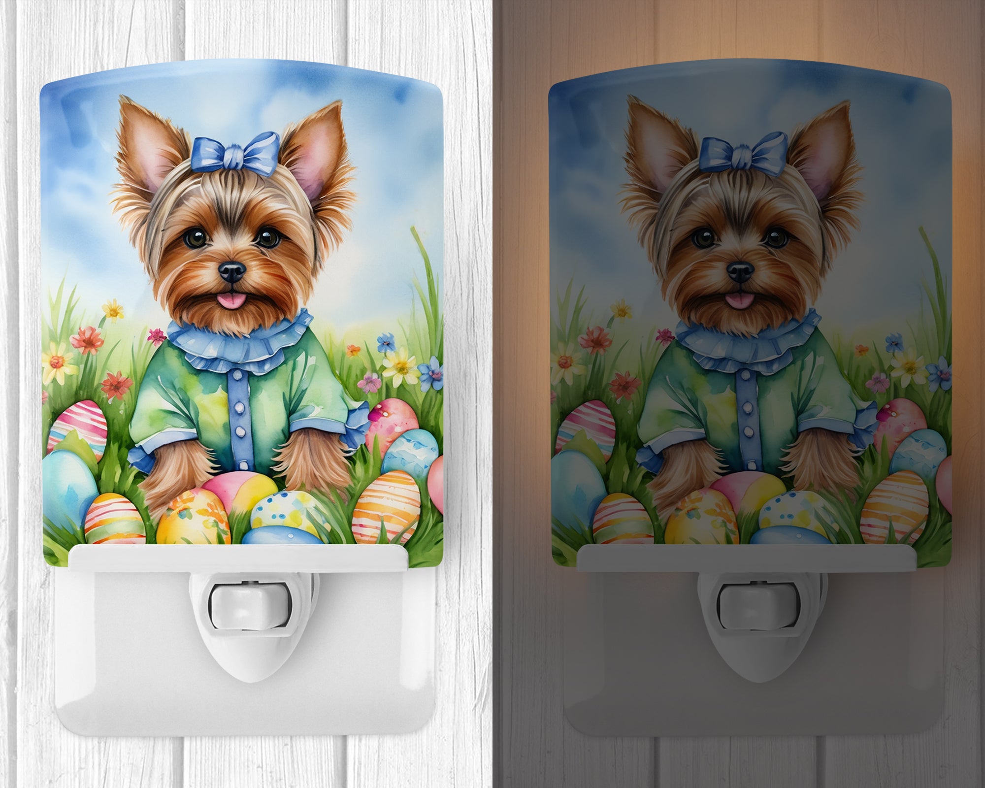 Buy this Yorkshire Terrier Easter Egg Hunt Ceramic Night Light