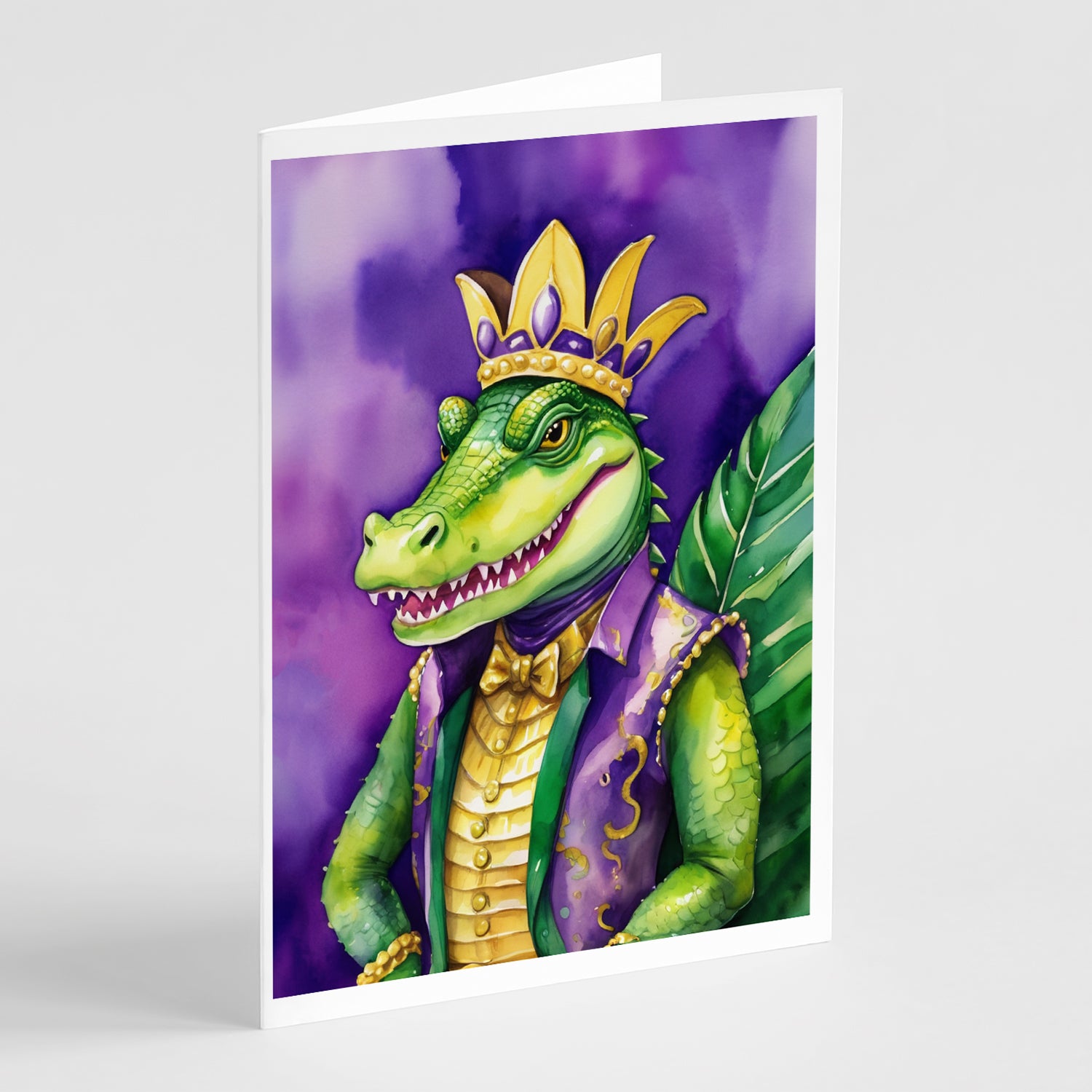 Buy this Alligator King of Mardi Gras Greeting Cards Pack of 8