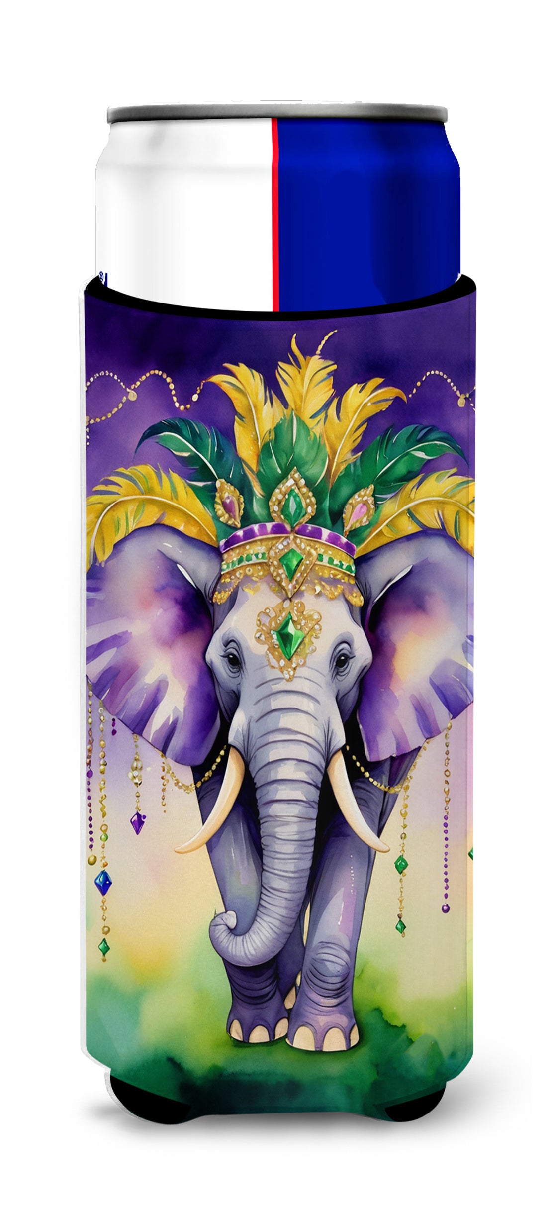 Buy this Elephant King of Mardi Gras Hugger for Ultra Slim Cans