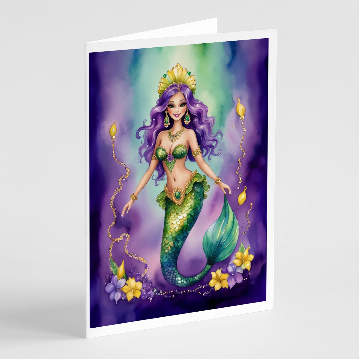 Buy this Mermaid Mardi Gras Greeting Cards Pack of 8