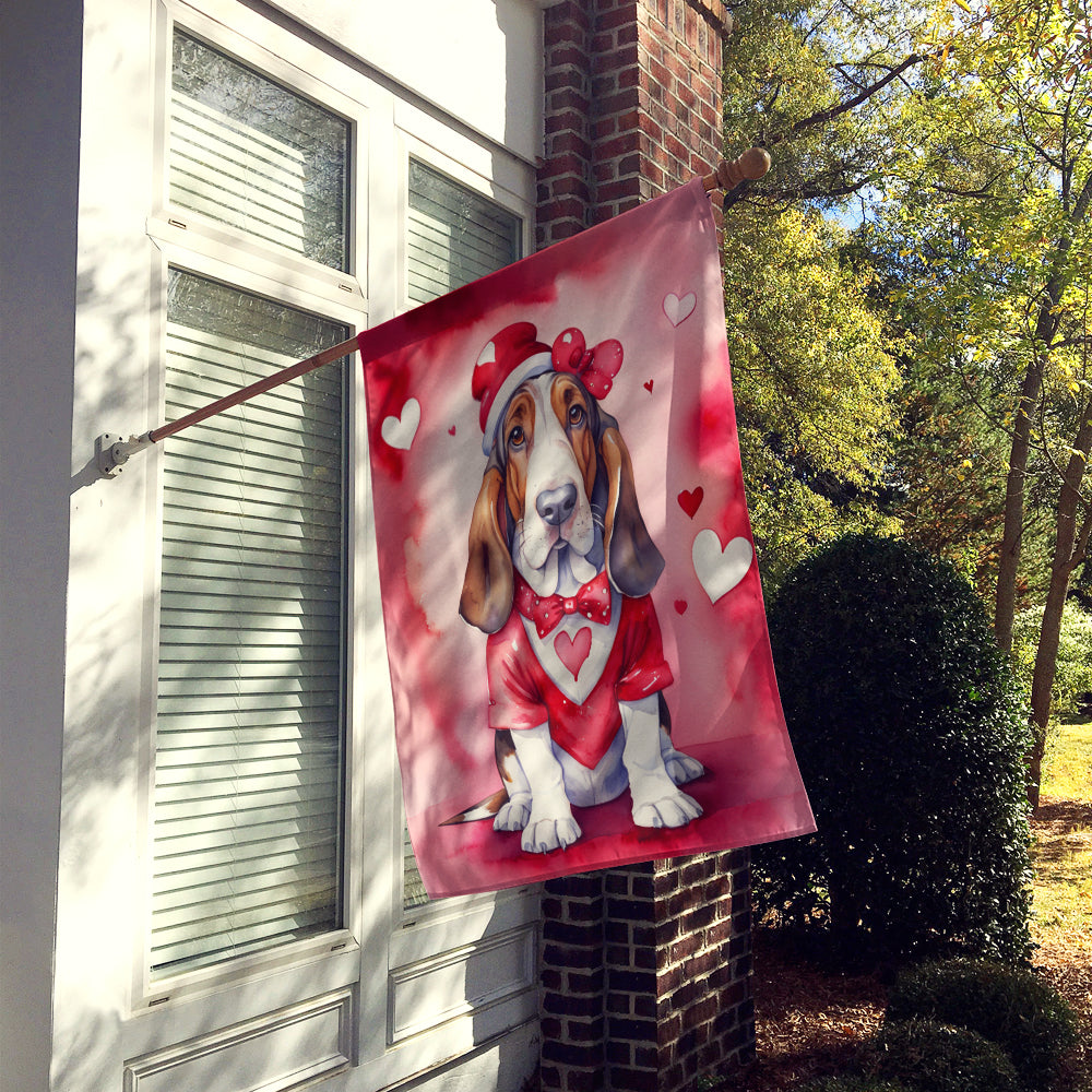 Buy this Basset Hound My Valentine House Flag