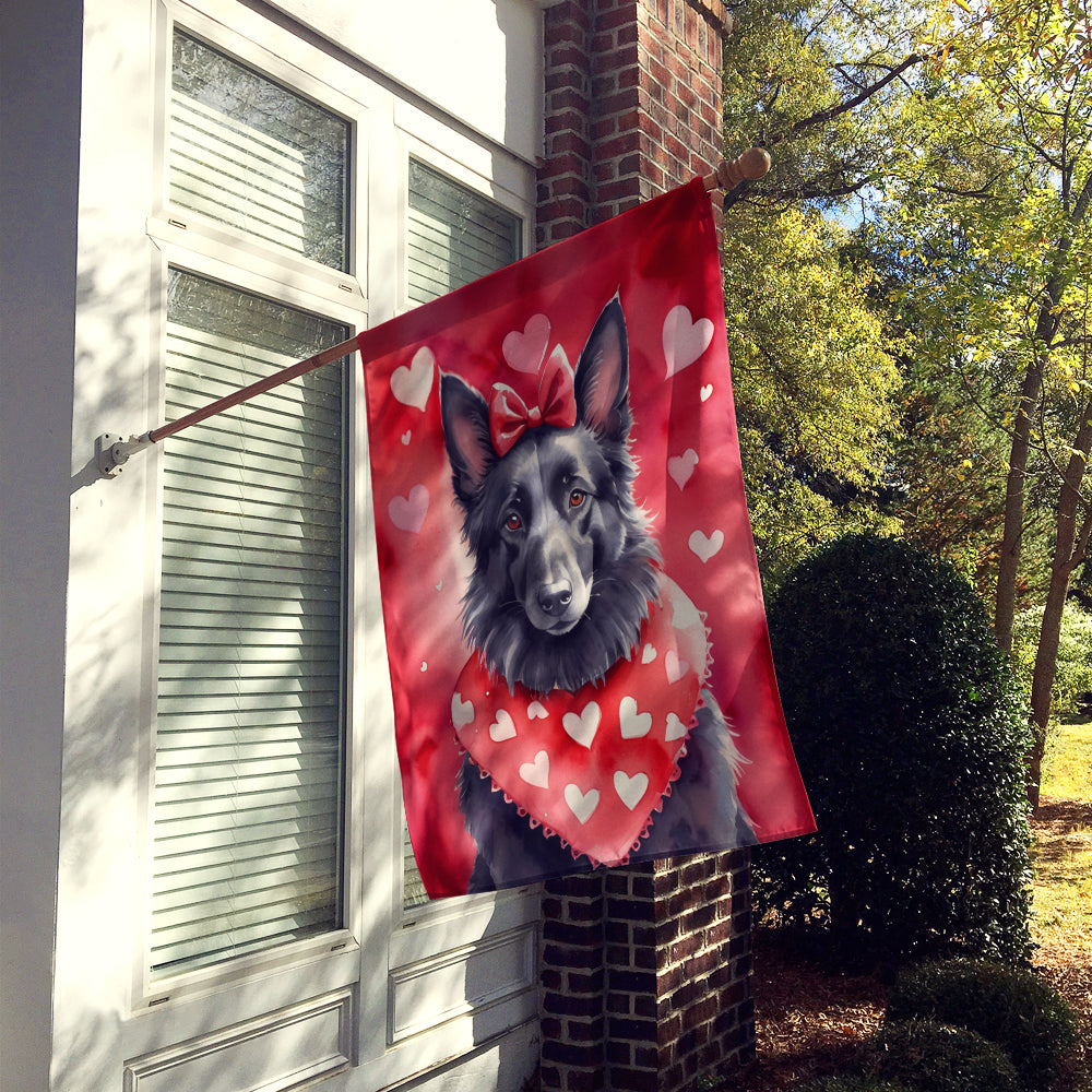 Buy this Belgian Sheepdog My Valentine House Flag
