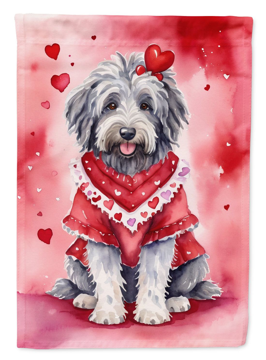 Buy this Bergamasco Sheepdog My Valentine House Flag