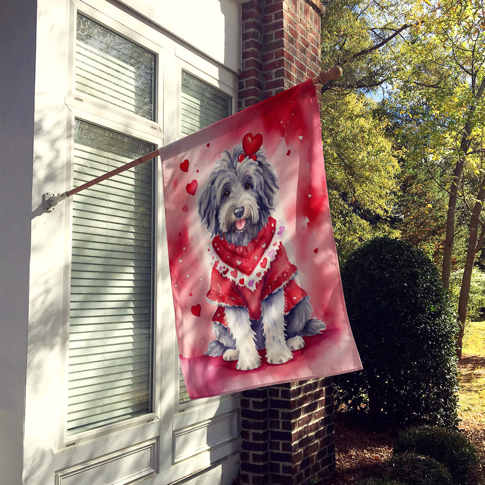 Buy this Bergamasco Sheepdog My Valentine House Flag