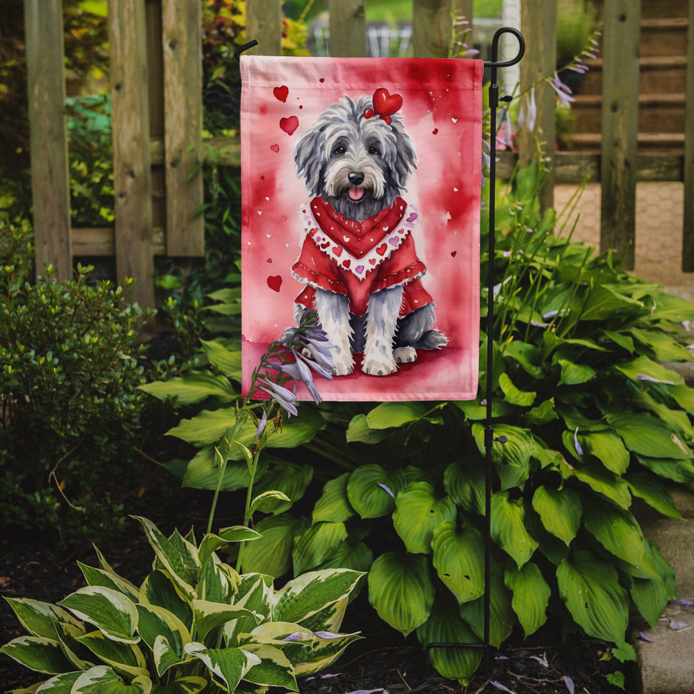 Buy this Bergamasco Sheepdog My Valentine Garden Flag
