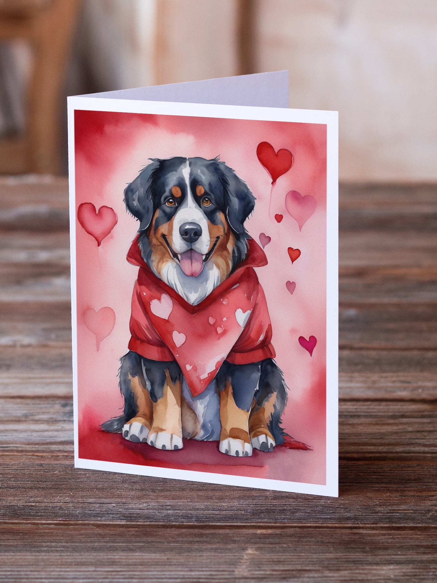 Bernese Mountain Dog My Valentine Greeting Cards Pack of 8