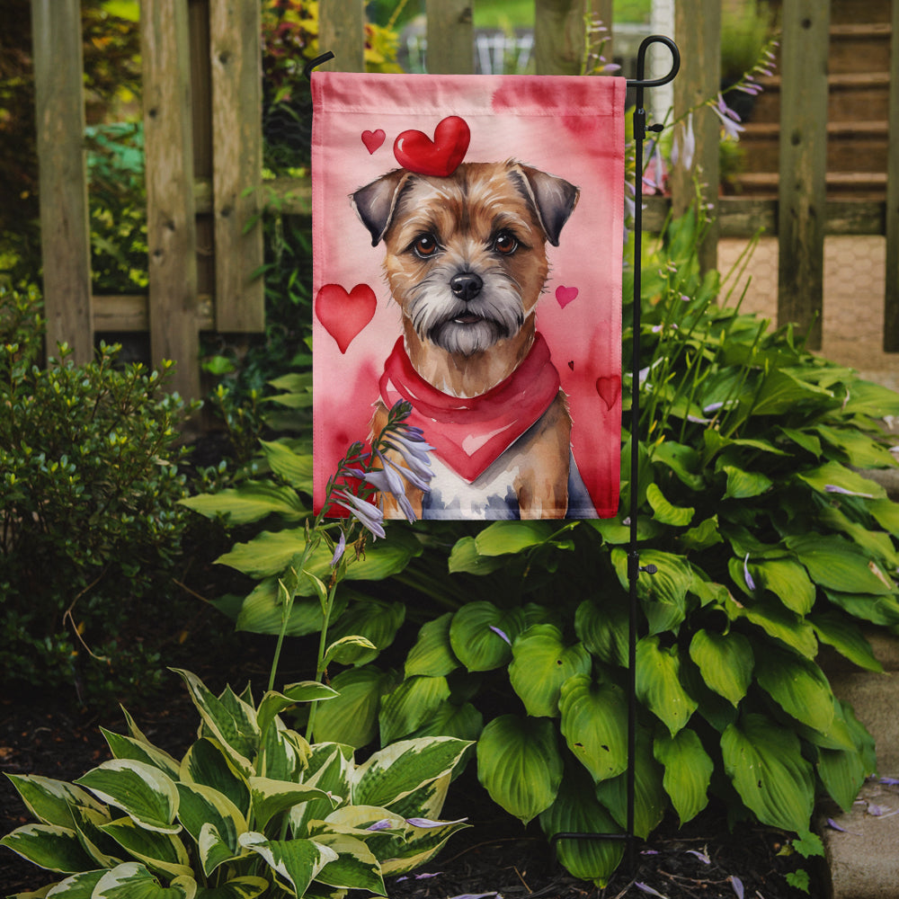 Border Terrier My Valentine Garden Flag