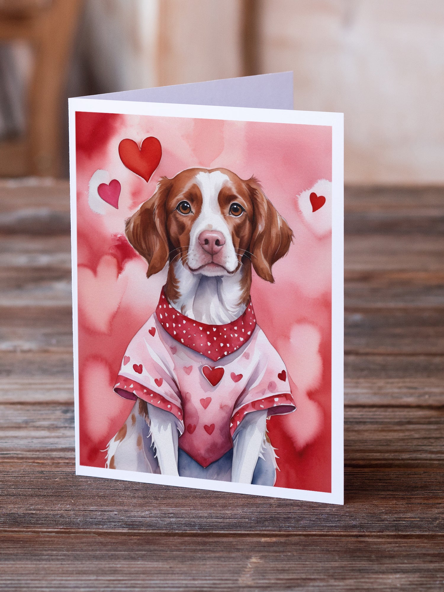 Brittany Spaniel My Valentine Greeting Cards Pack of 8