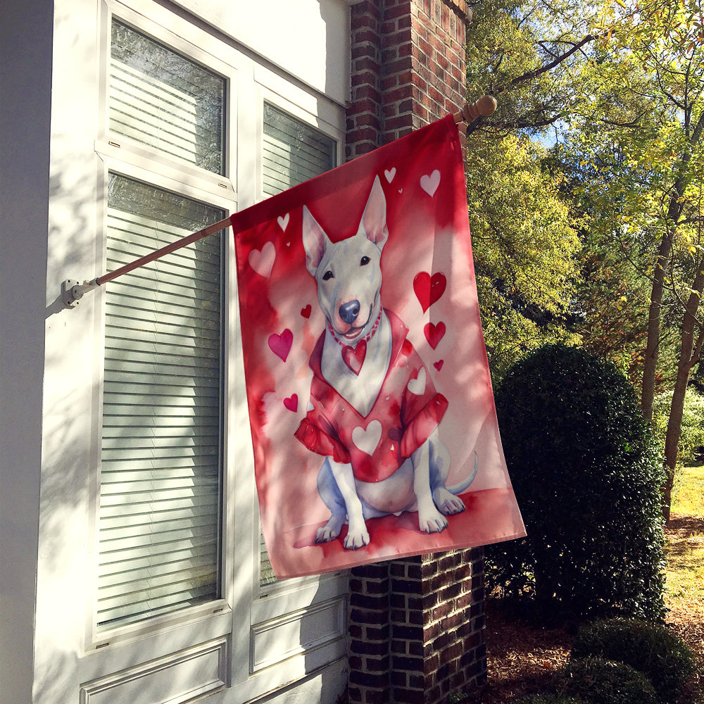 Bull Terrier My Valentine House Flag