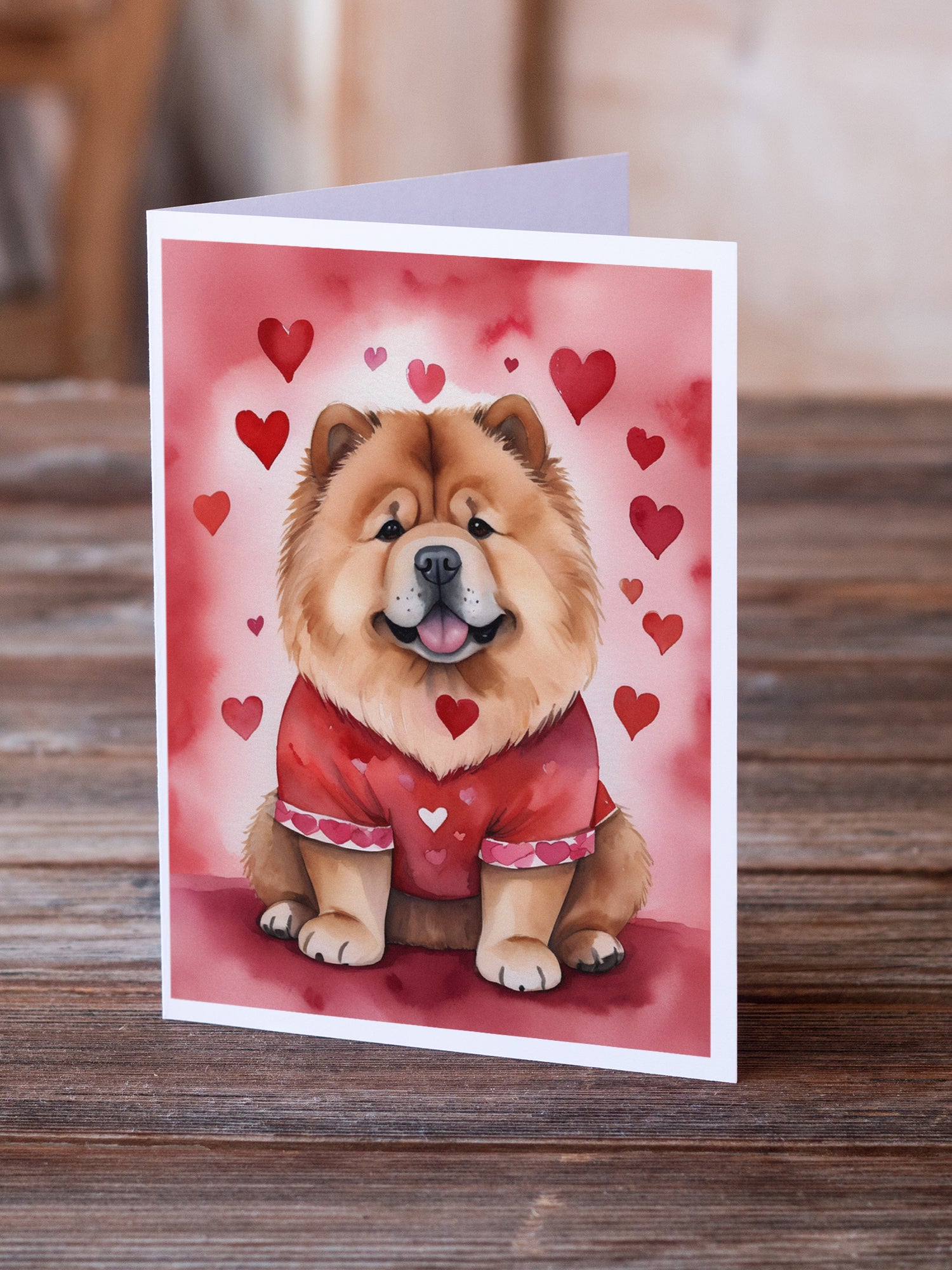 Chow Chow My Valentine Greeting Cards Pack of 8