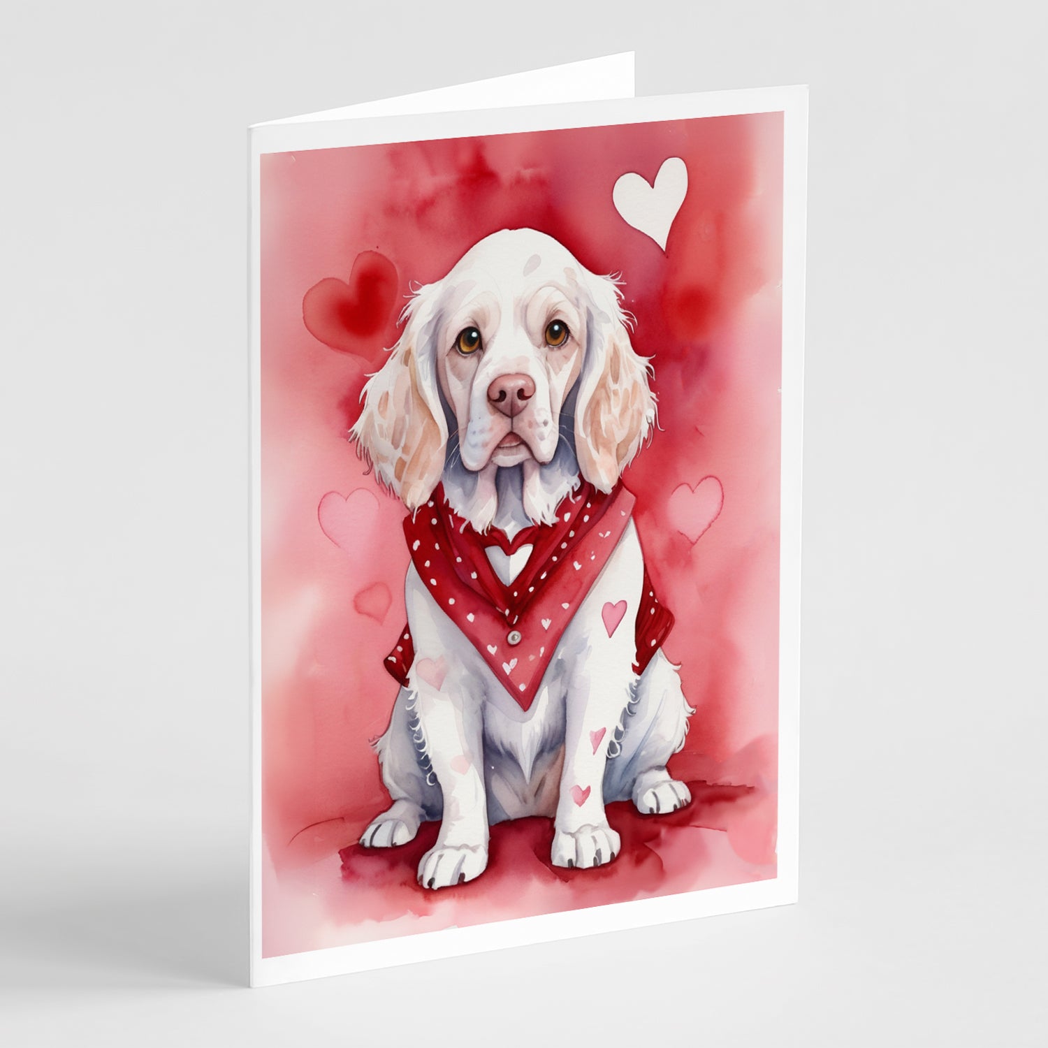 Buy this Clumber Spaniel My Valentine Greeting Cards Pack of 8