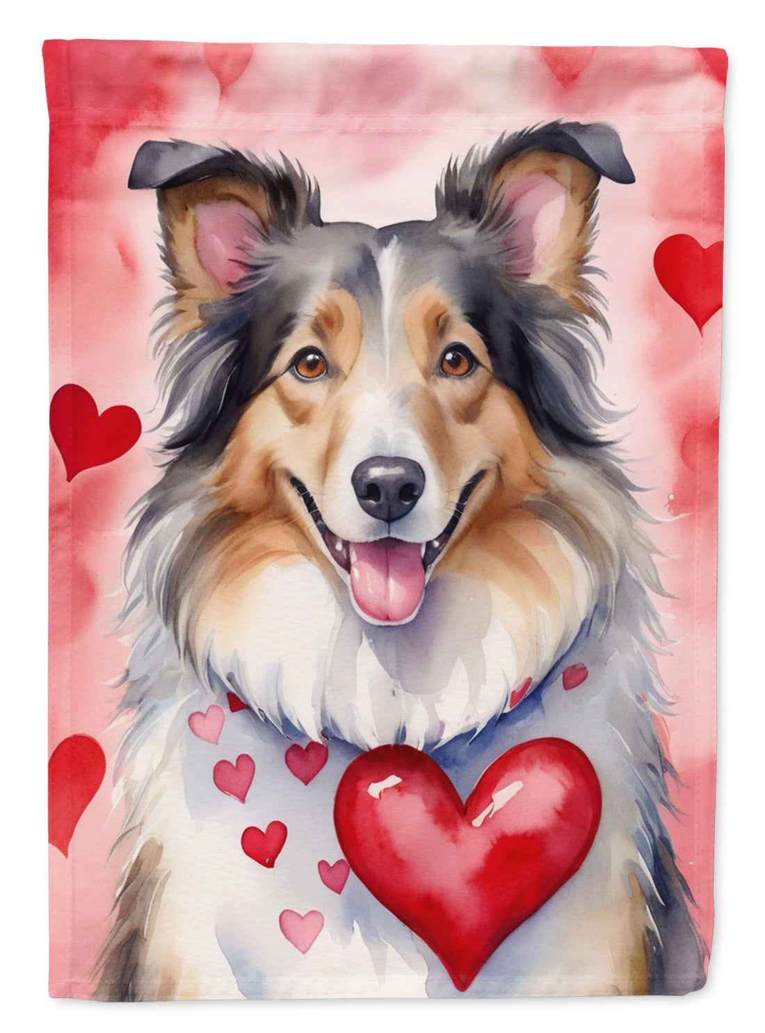 Buy this Collie My Valentine House Flag
