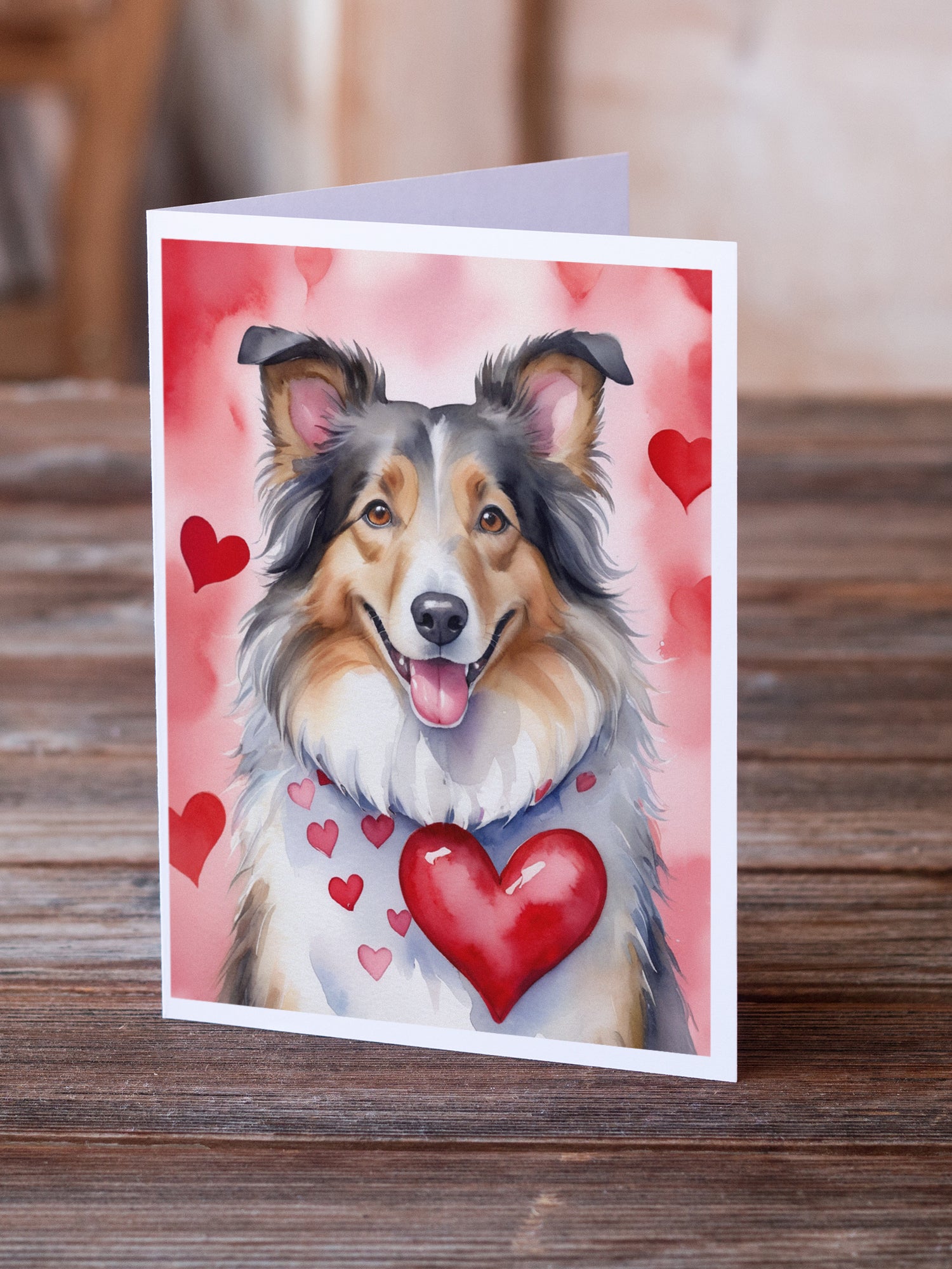 Buy this Collie My Valentine Greeting Cards Pack of 8