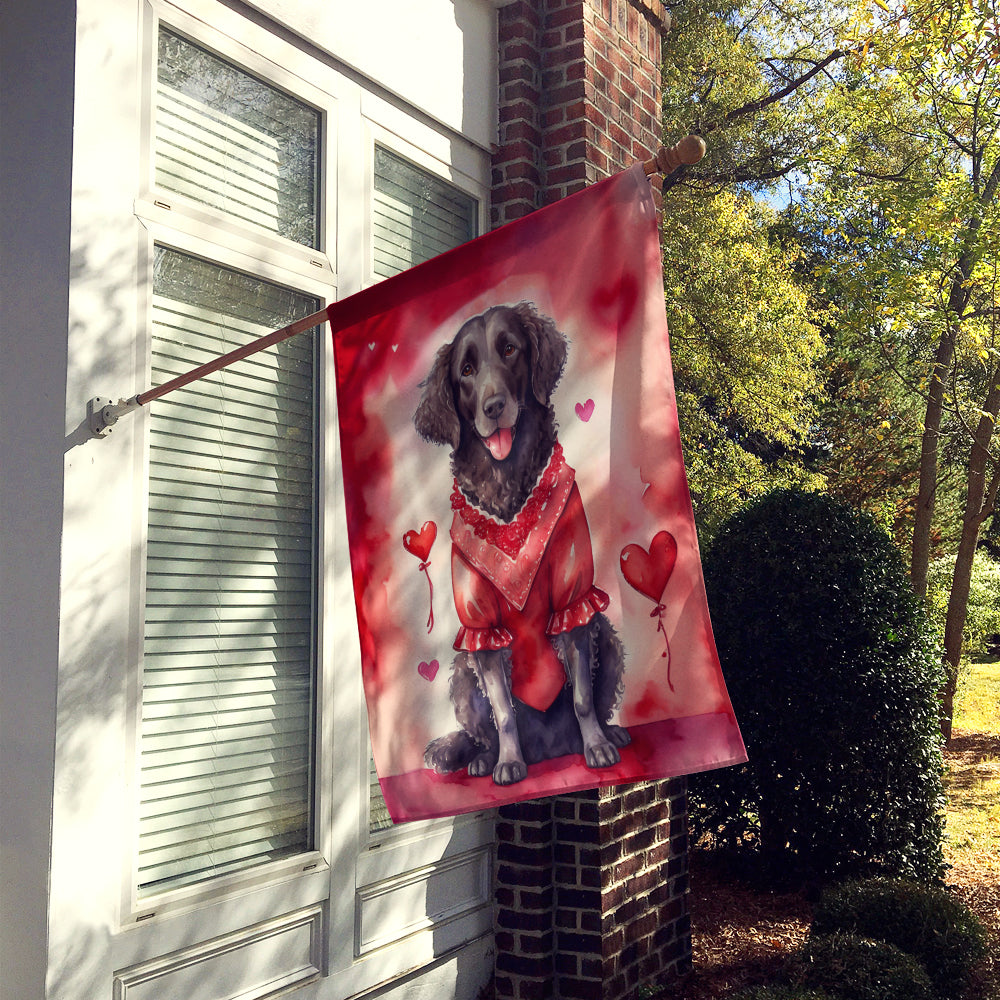Curly-Coated Retriever My Valentine House Flag