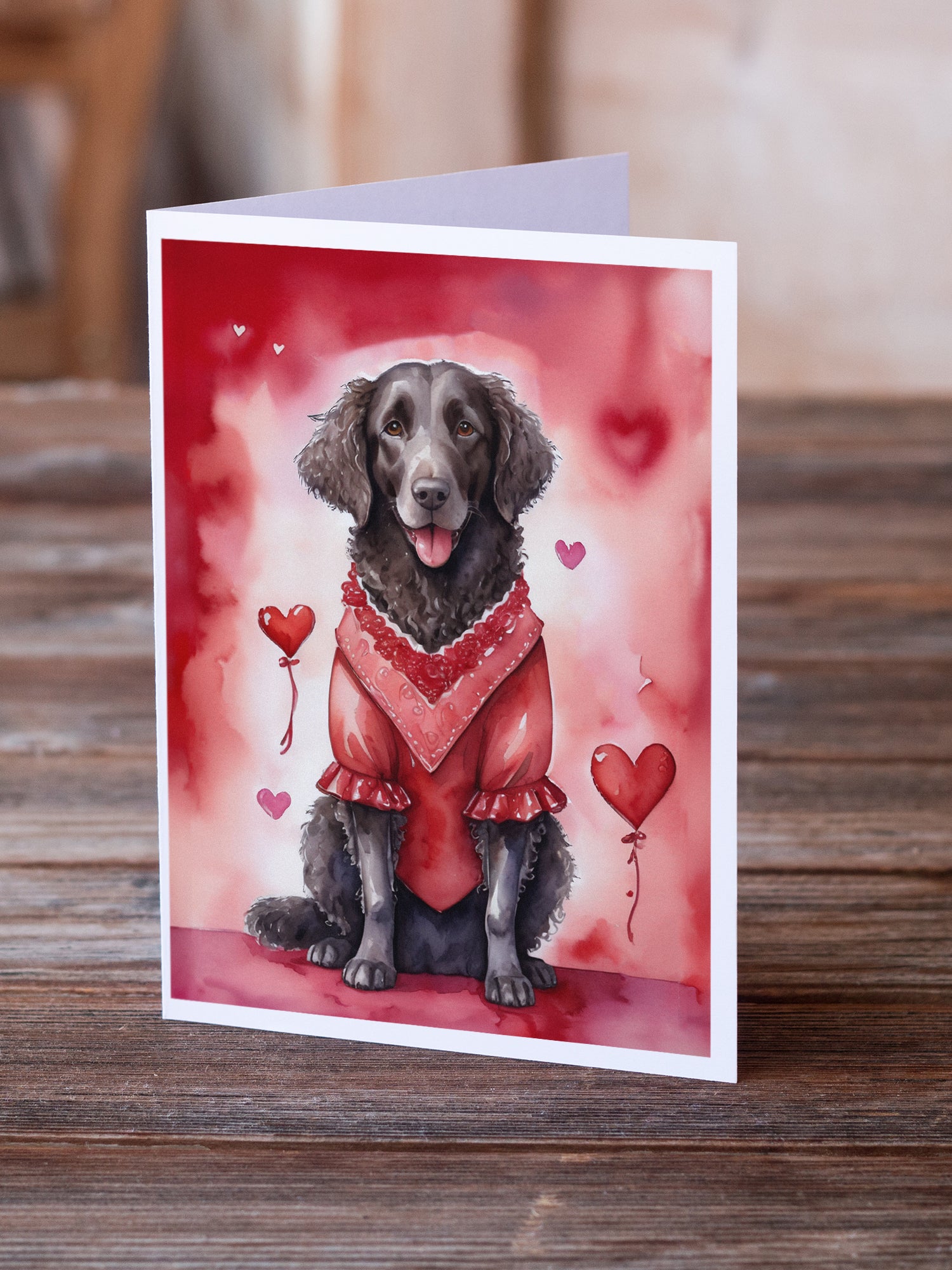 Curly-Coated Retriever My Valentine Greeting Cards Pack of 8