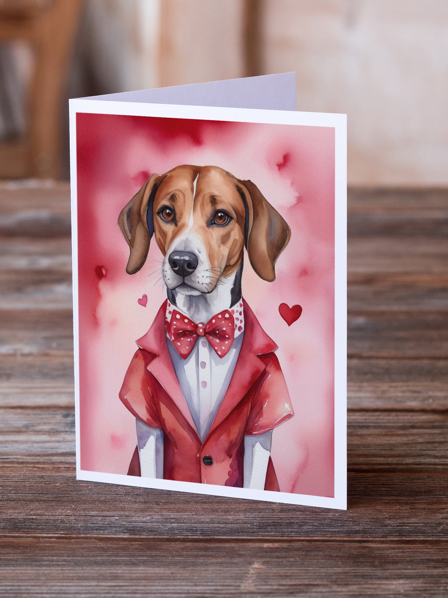English Foxhound My Valentine Greeting Cards Pack of 8