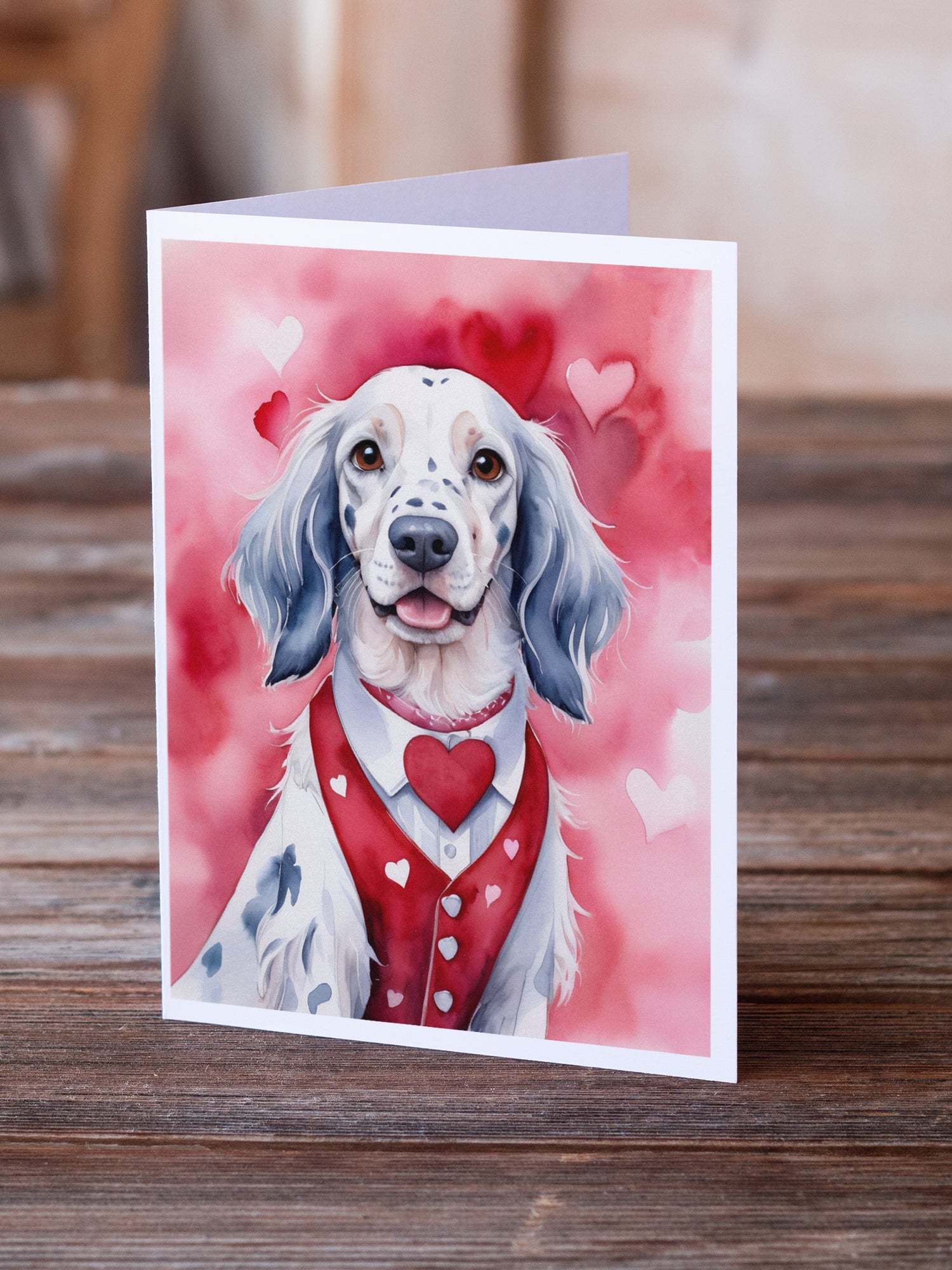 English Setter My Valentine Greeting Cards Pack of 8