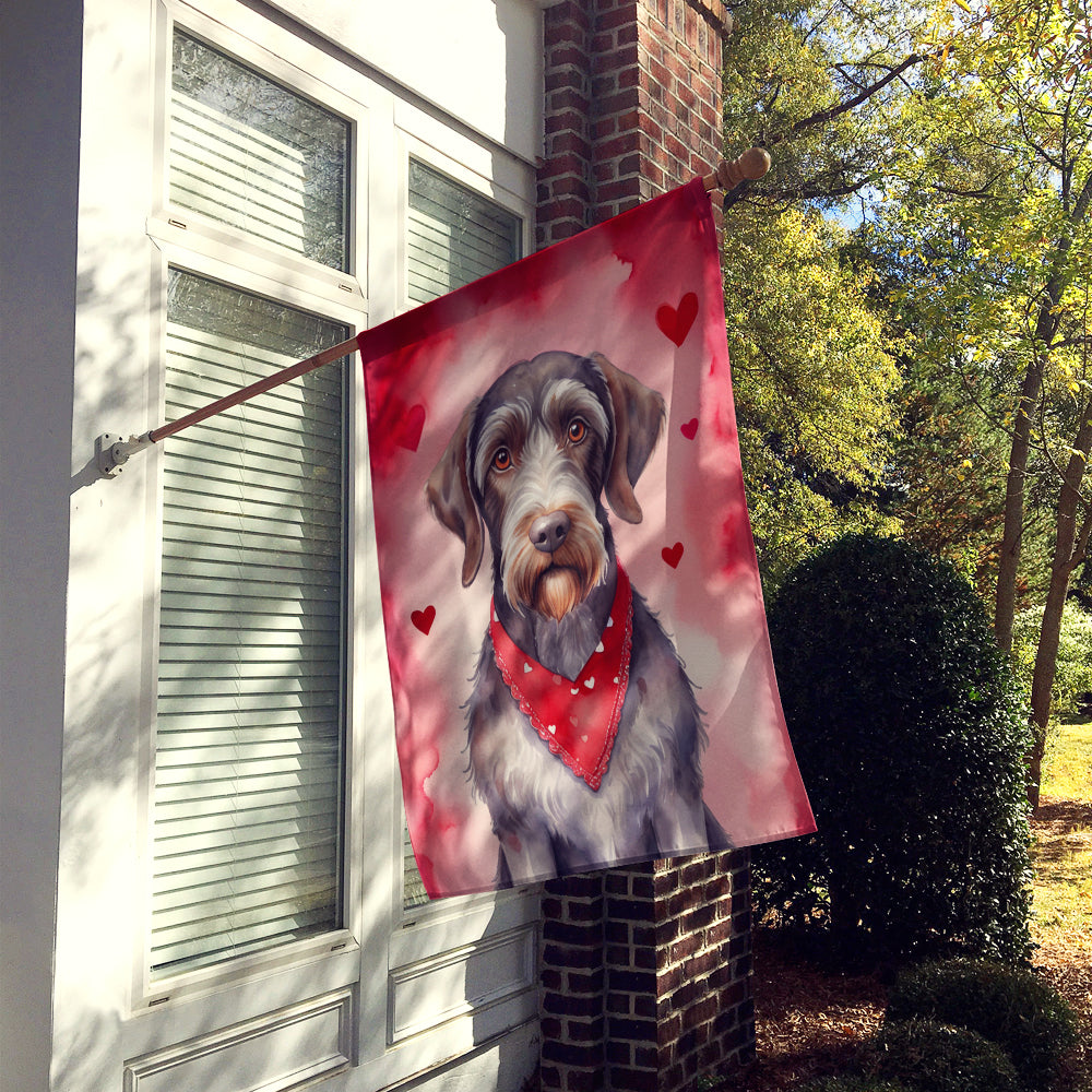 Buy this German Wirehaired Pointer My Valentine House Flag