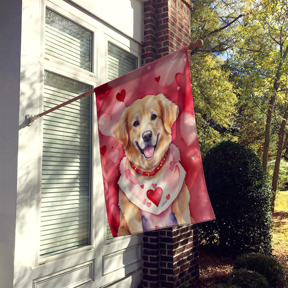 Buy this Golden Retriever My Valentine House Flag