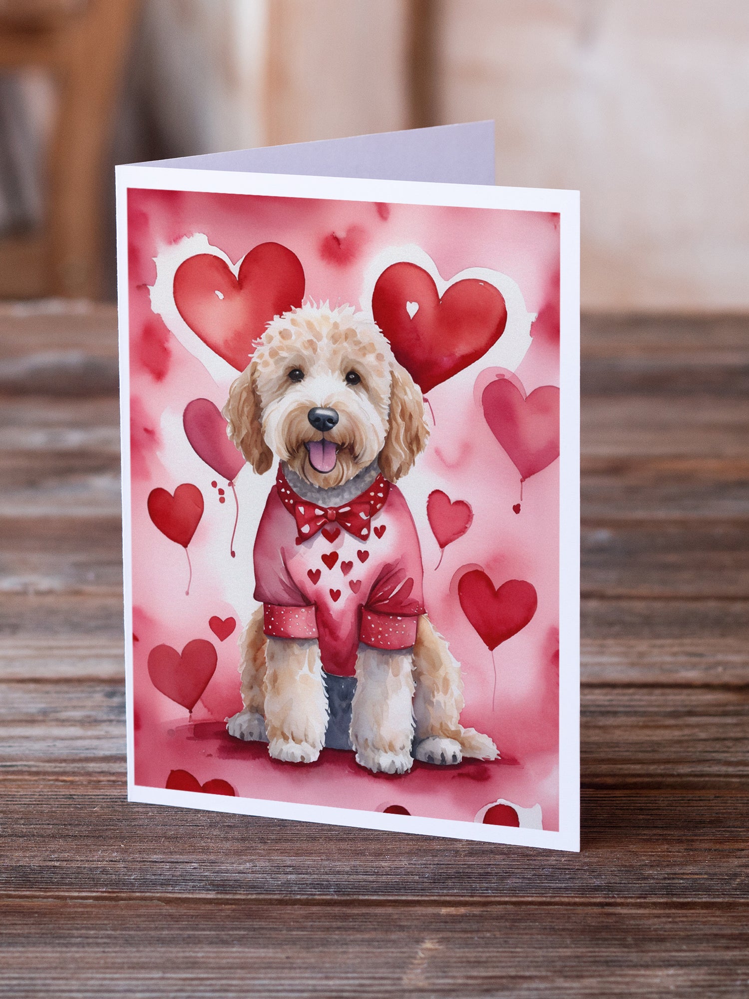 Goldendoodle My Valentine Greeting Cards Pack of 8