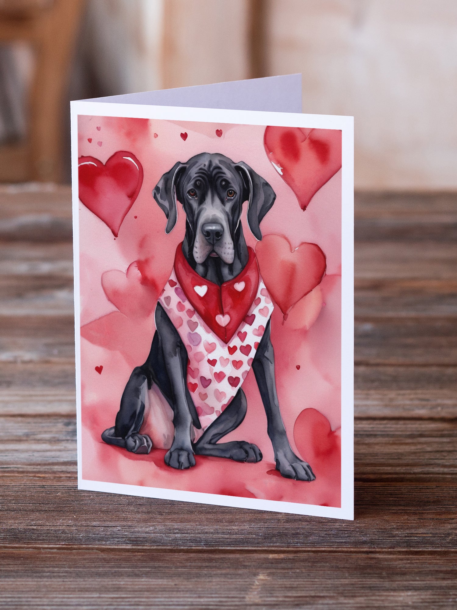Great Dane My Valentine Greeting Cards Pack of 8