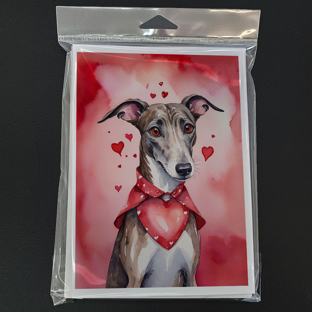 Greyhound My Valentine Greeting Cards Pack of 8