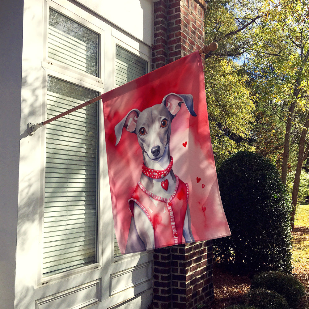 Italian Greyhound My Valentine House Flag