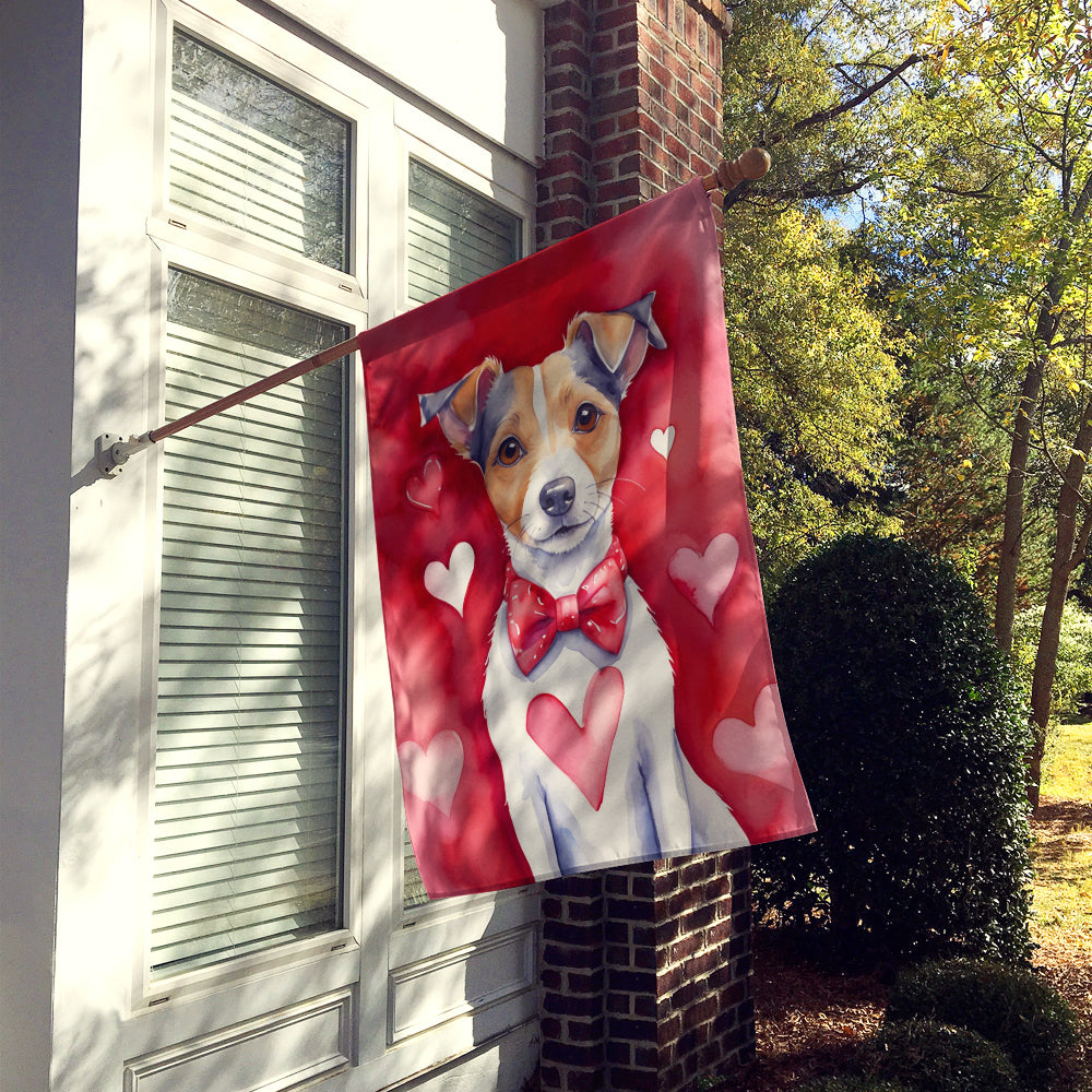 Jack Russell Terrier My Valentine House Flag