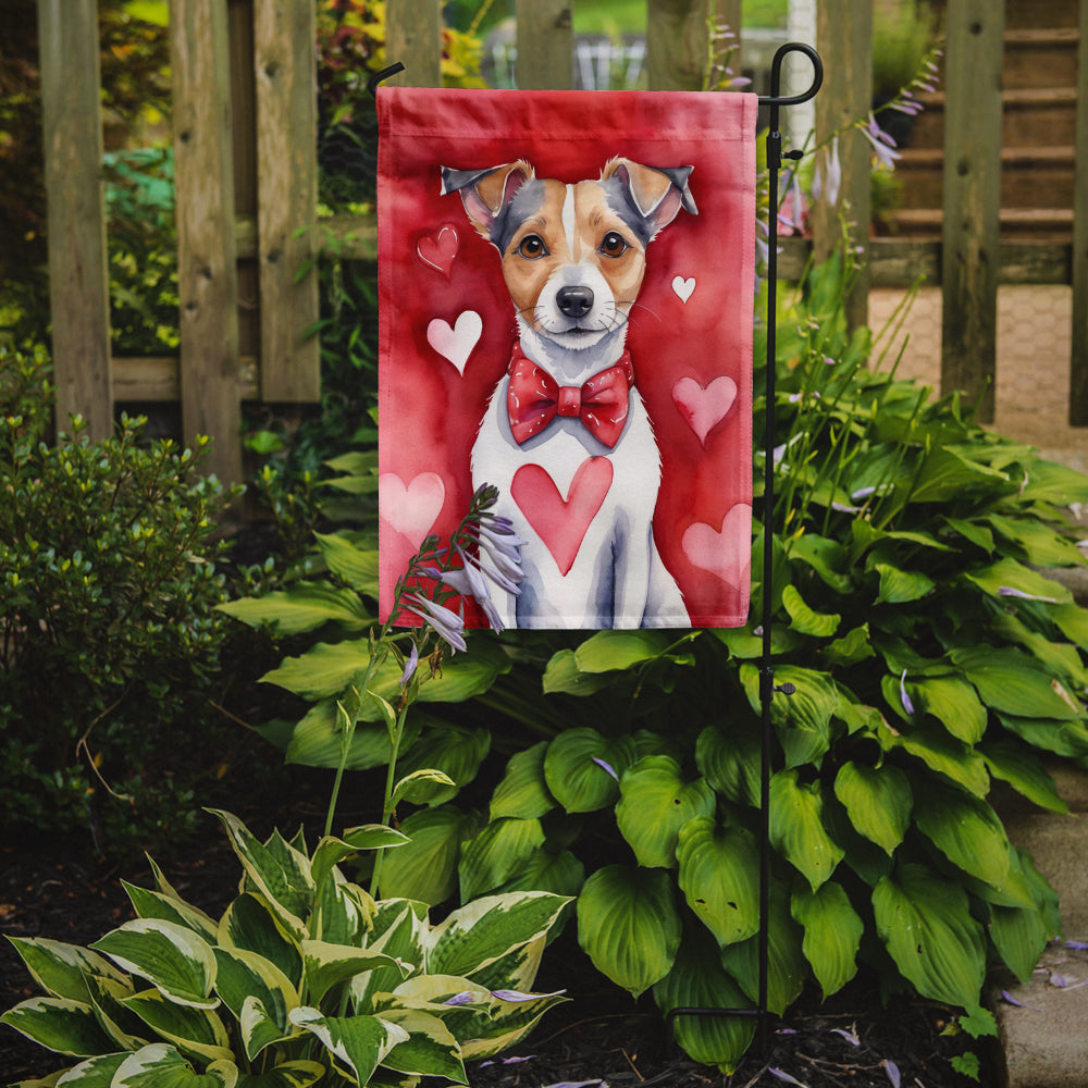 Jack Russell Terrier My Valentine Garden Flag