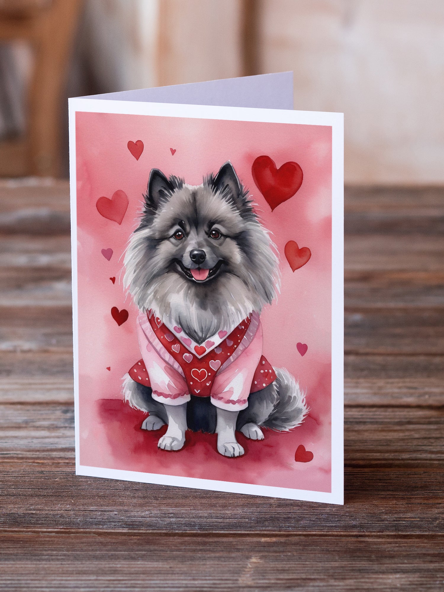 Buy this Keeshond My Valentine Greeting Cards Pack of 8